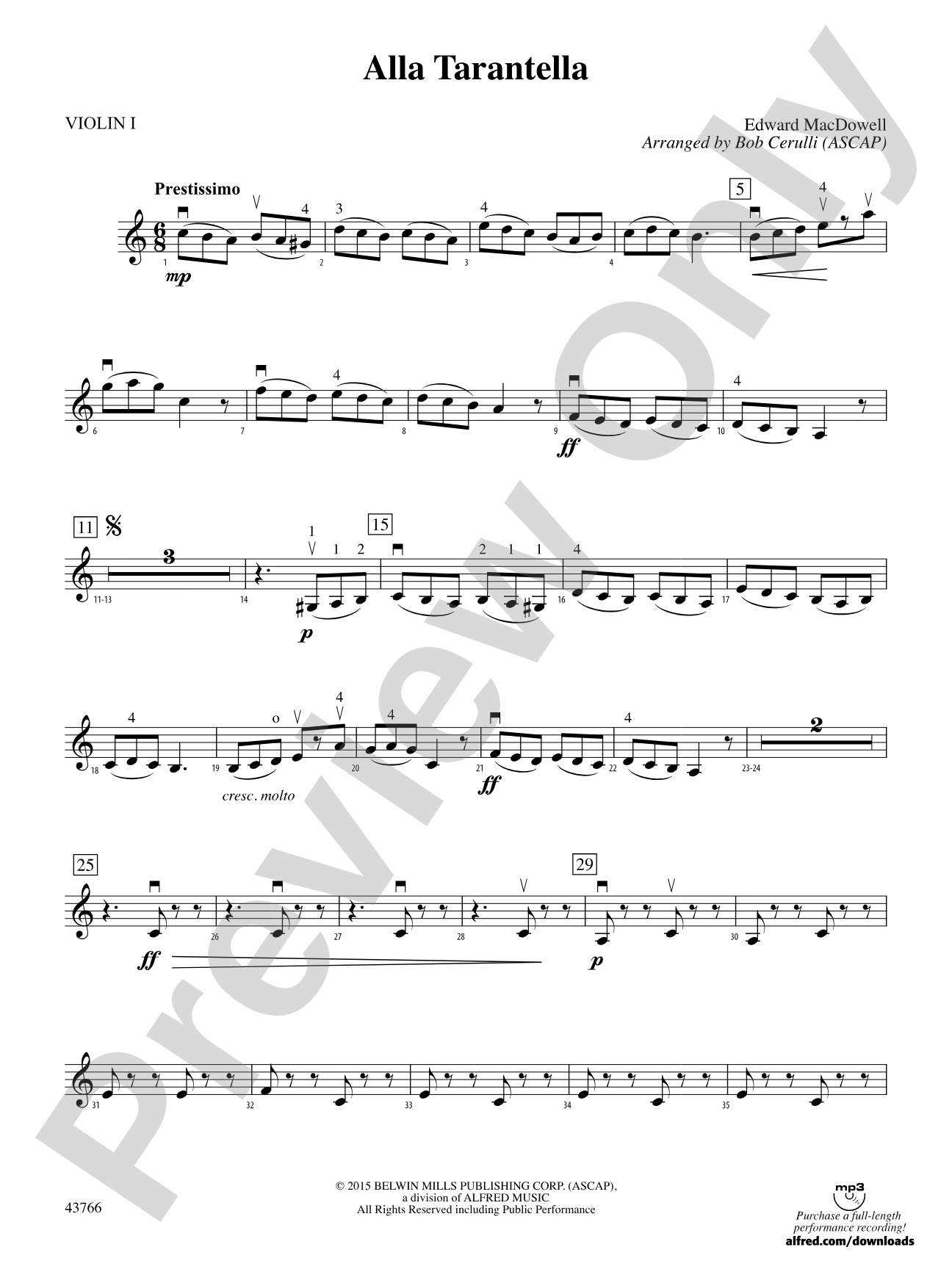 Alla Tarantella: 1st Violin