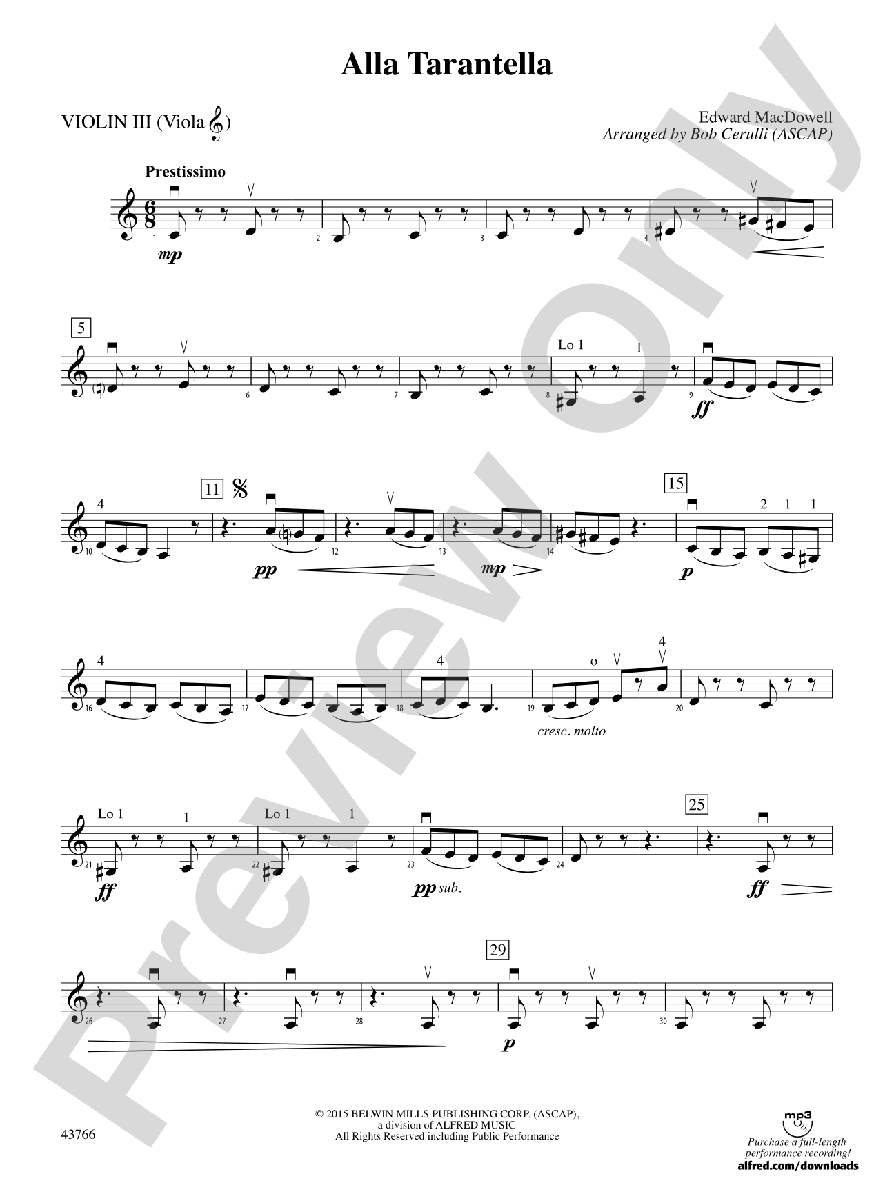 Alla Tarantella: 3rd Violin (Viola [TC])