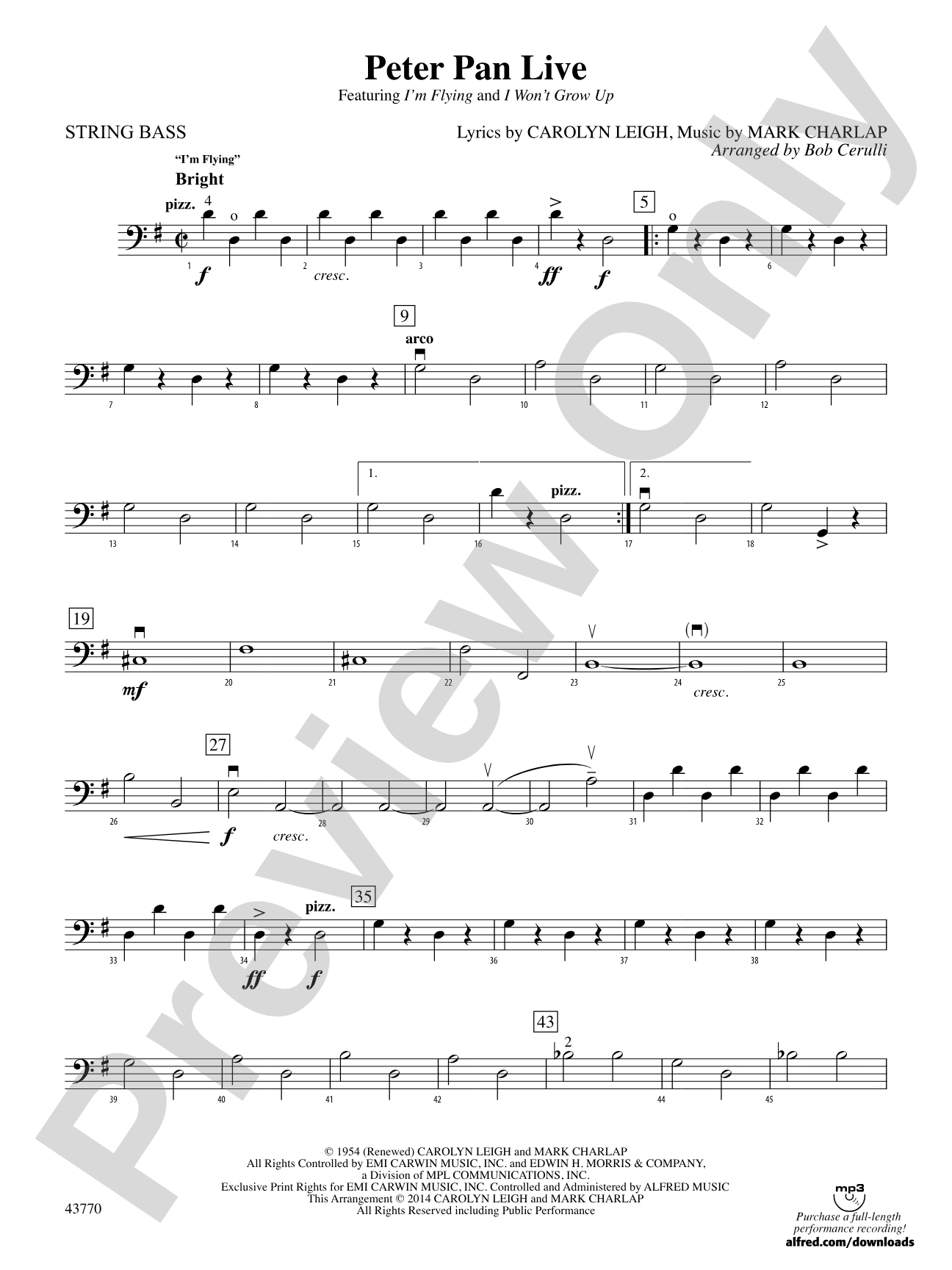 Peter Pan Live: String Bass