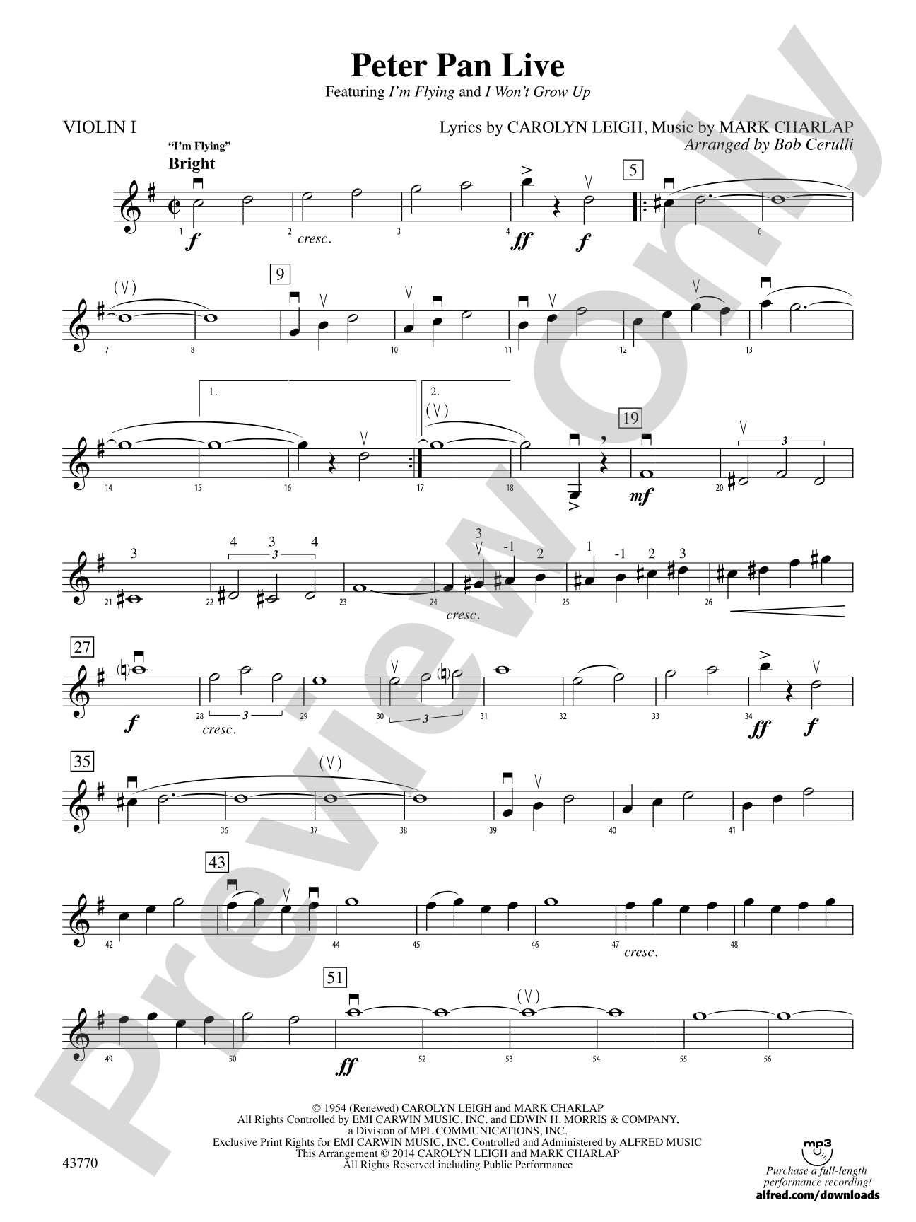 Peter Pan Live: 1st Violin