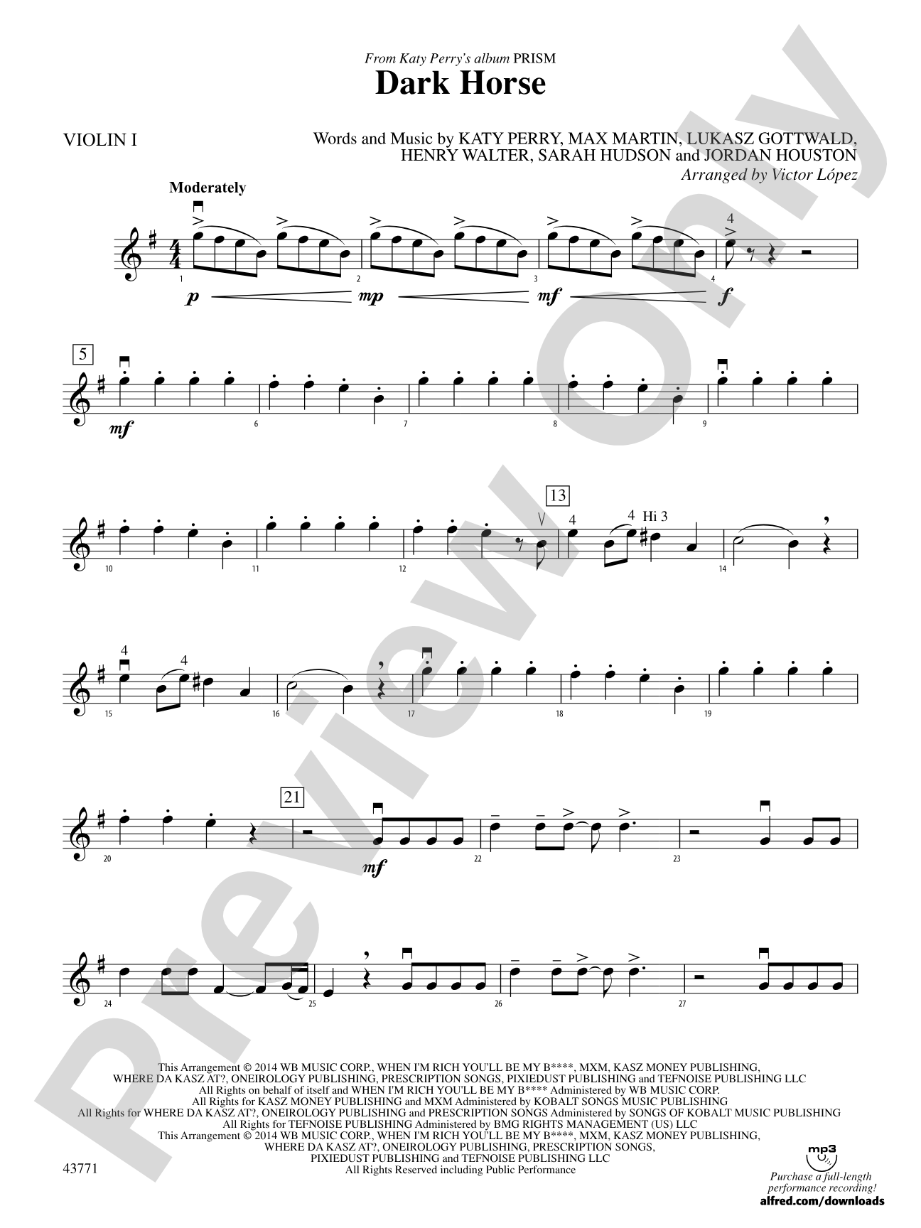 Dark Horse: 1st Violin