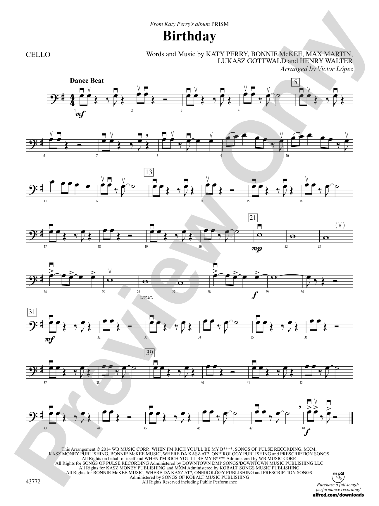 Birthday: Cello