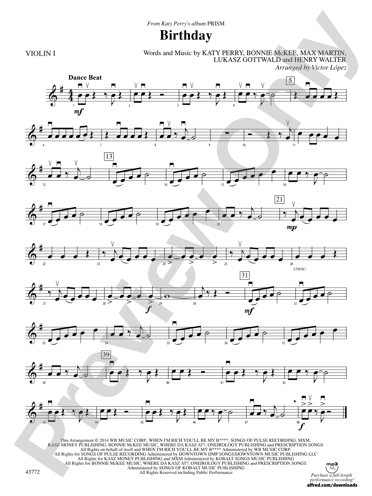 Birthday: 1st Violin