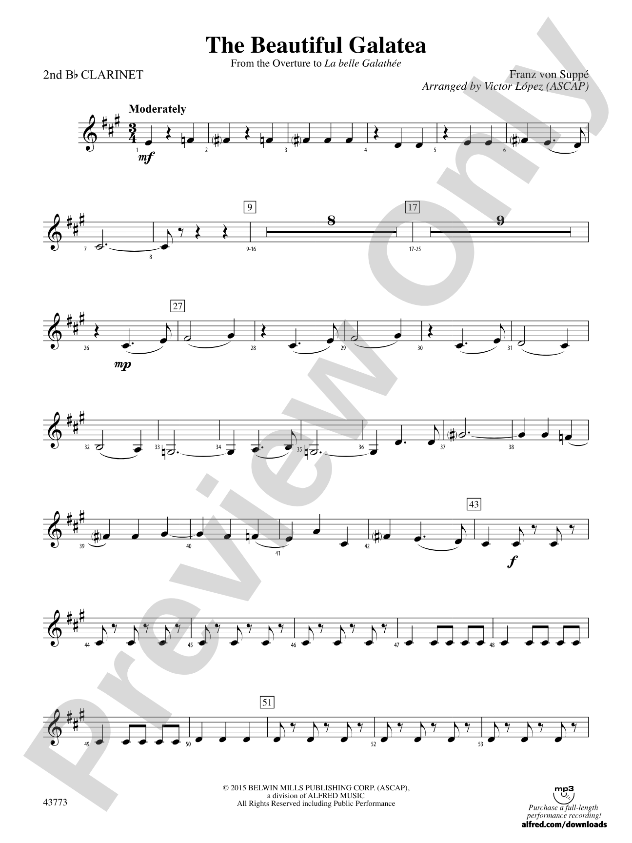 The Beautiful Galatea: 2nd B-flat Clarinet