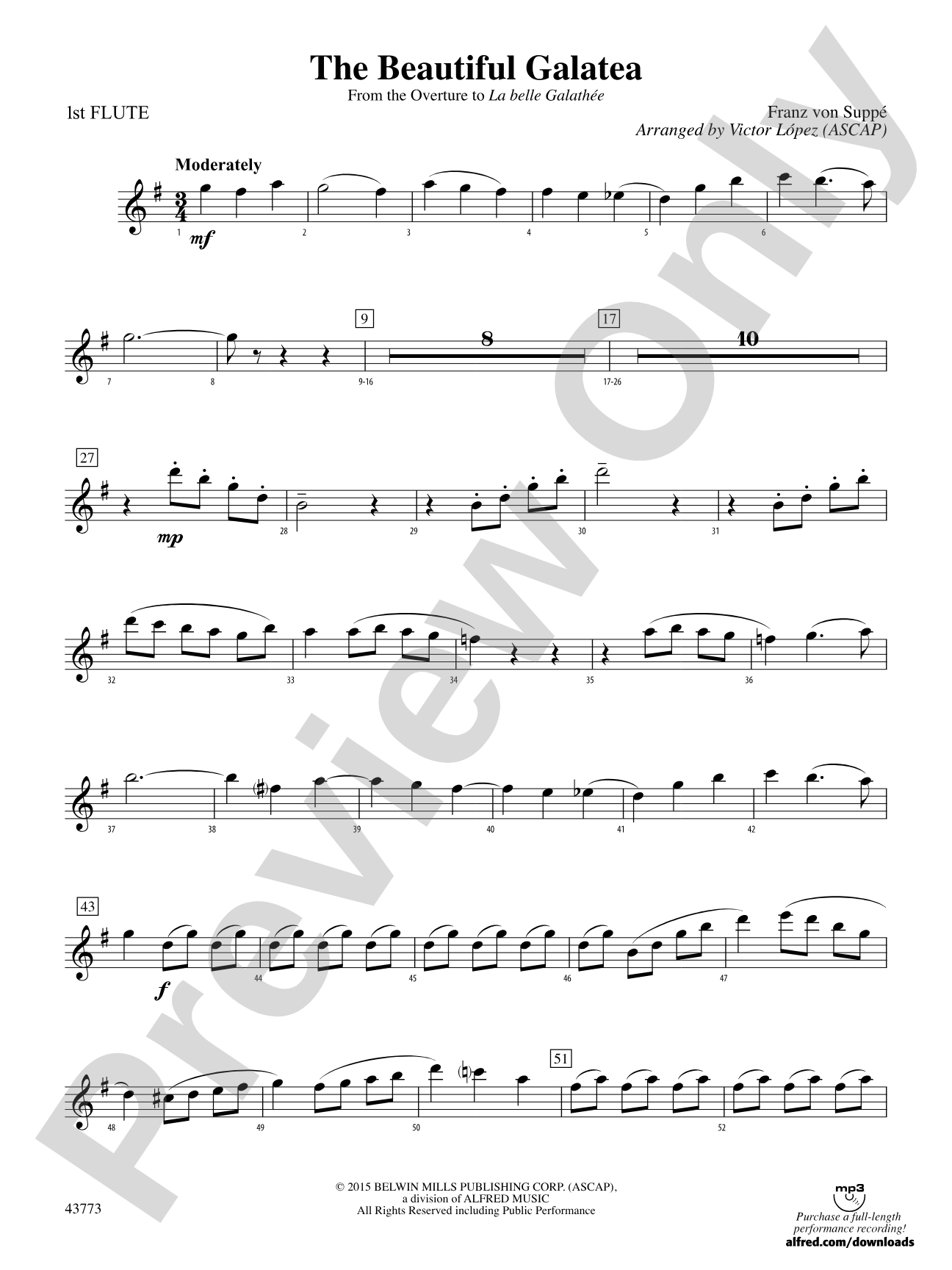 The Beautiful Galatea: Flute