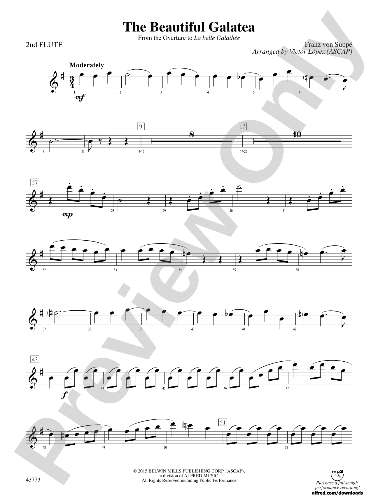 The Beautiful Galatea: 2nd Flute