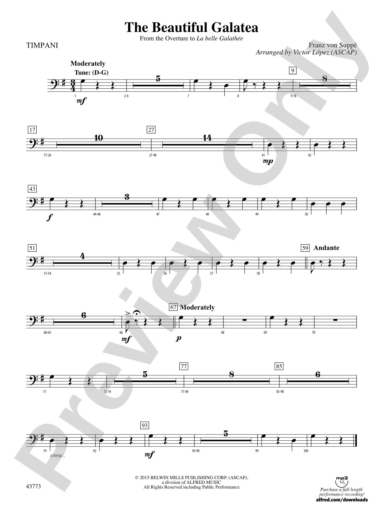 The Beautiful Galatea: Timpani