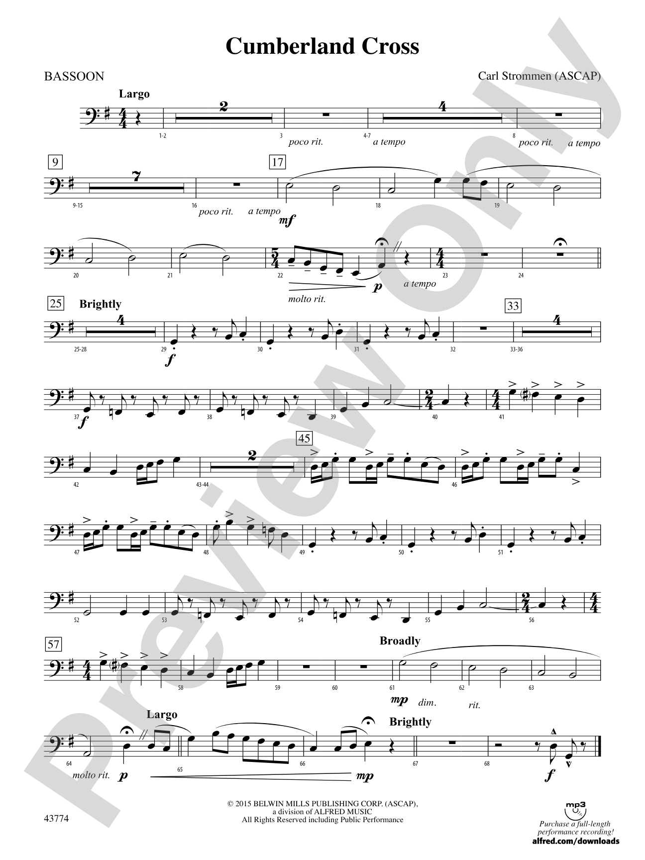 Cumberland Cross: Bassoon