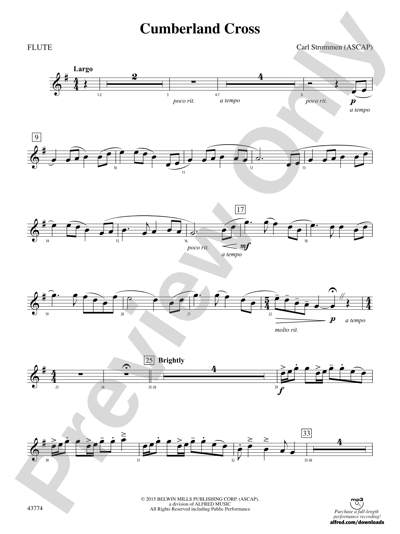 Cumberland Cross: Flute