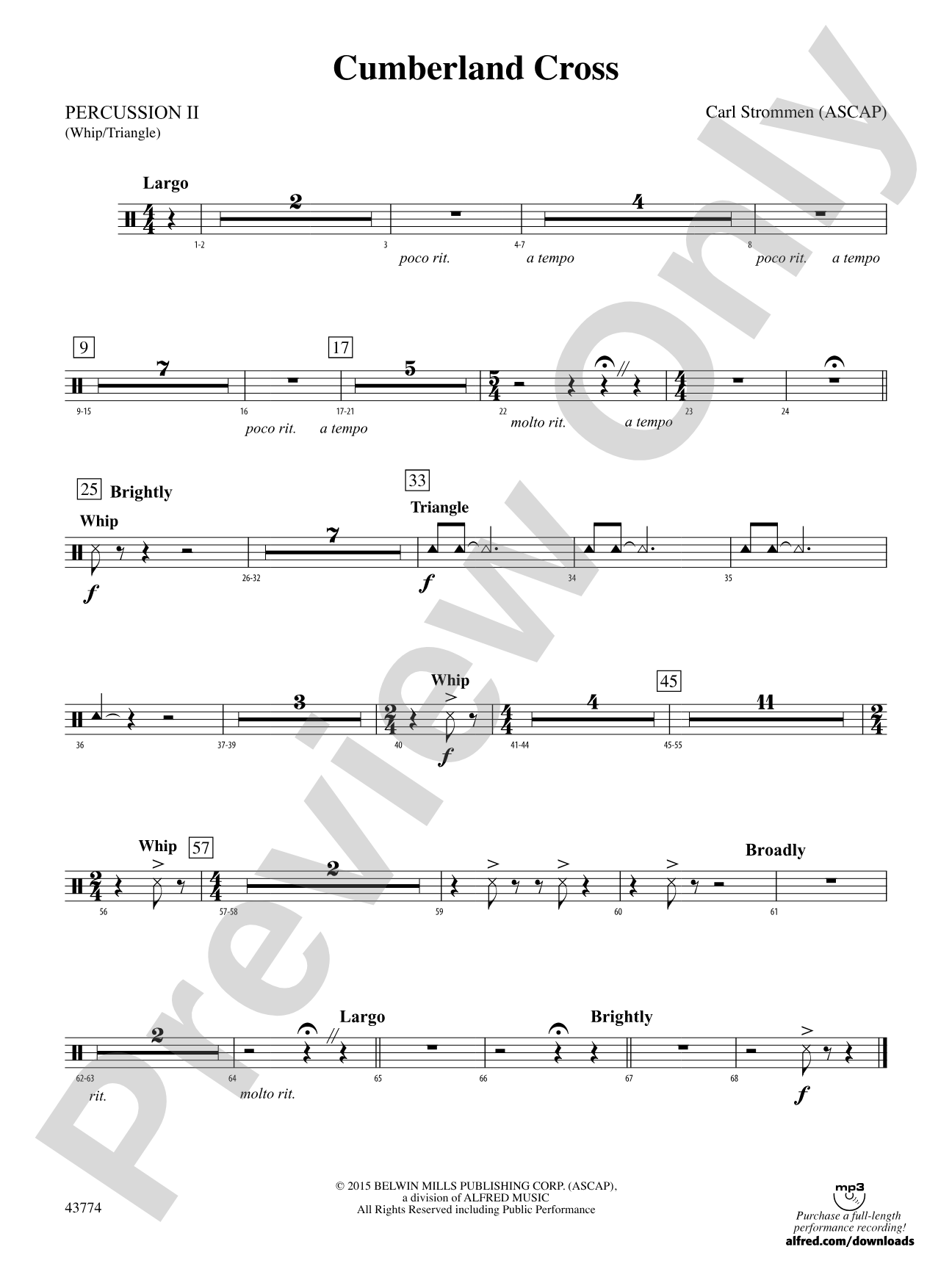 Cumberland Cross: 2nd Percussion