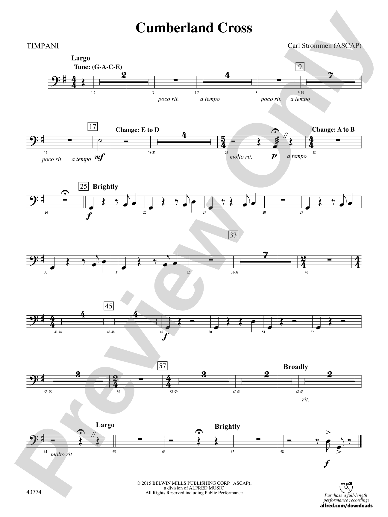Cumberland Cross: Timpani