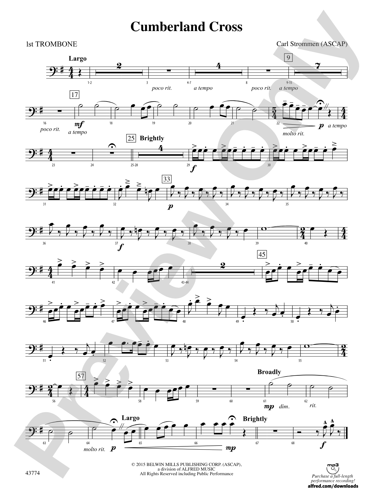 Cumberland Cross: 1st Trombone