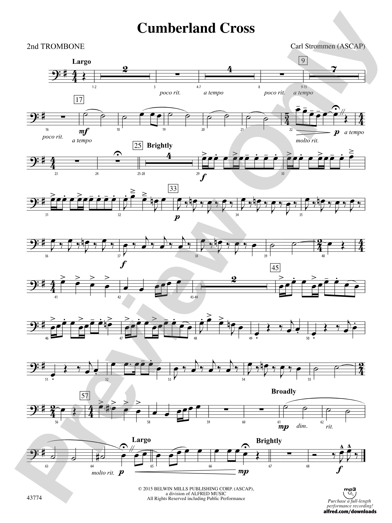 Cumberland Cross: 2nd Trombone