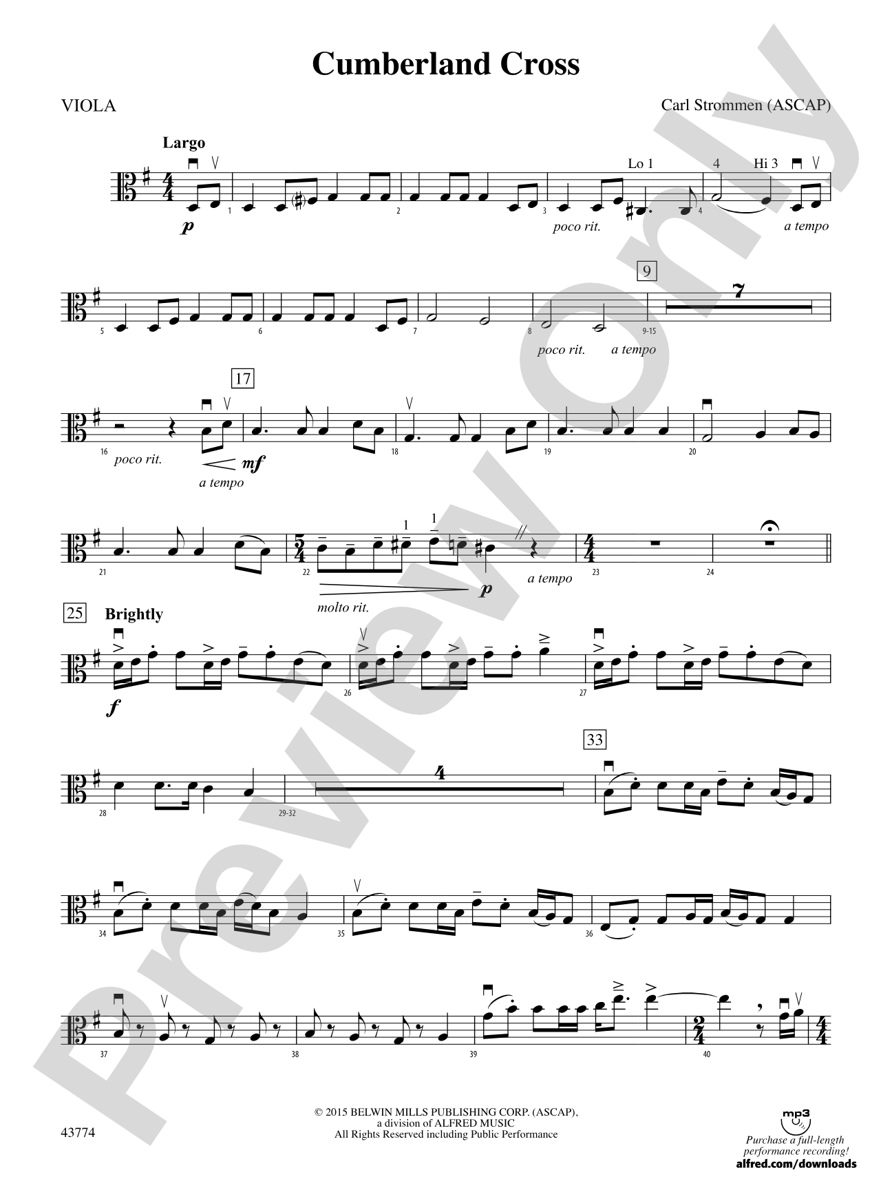 Cumberland Cross: Viola