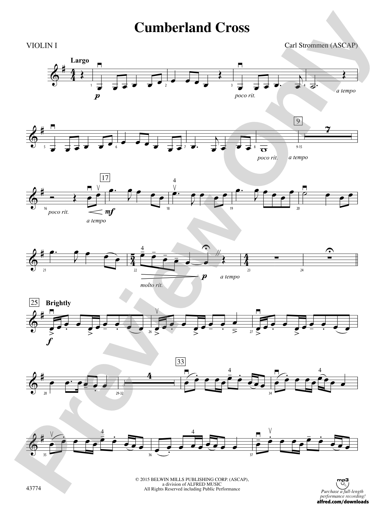 Cumberland Cross: 1st Violin