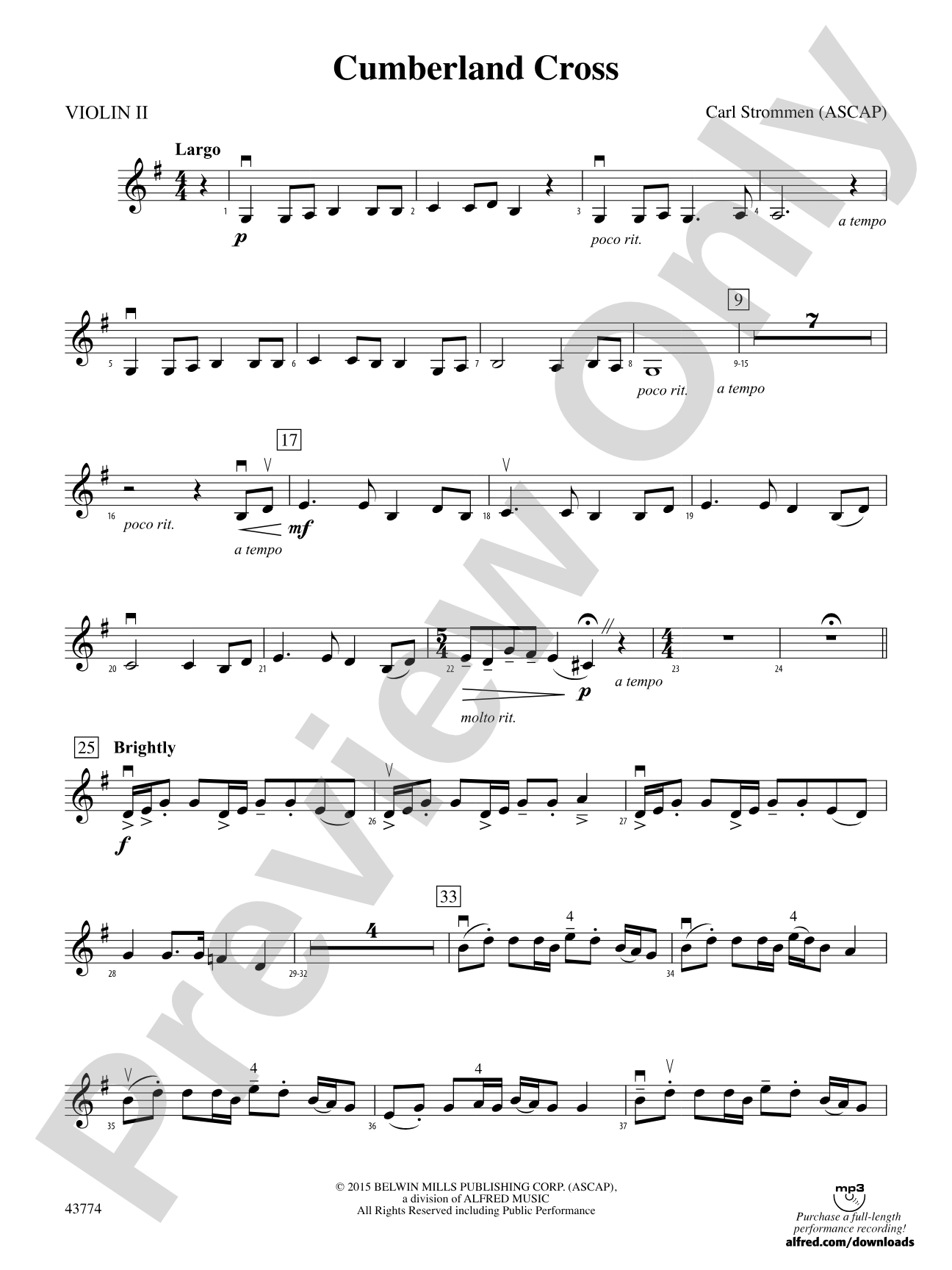 Cumberland Cross: 2nd Violin