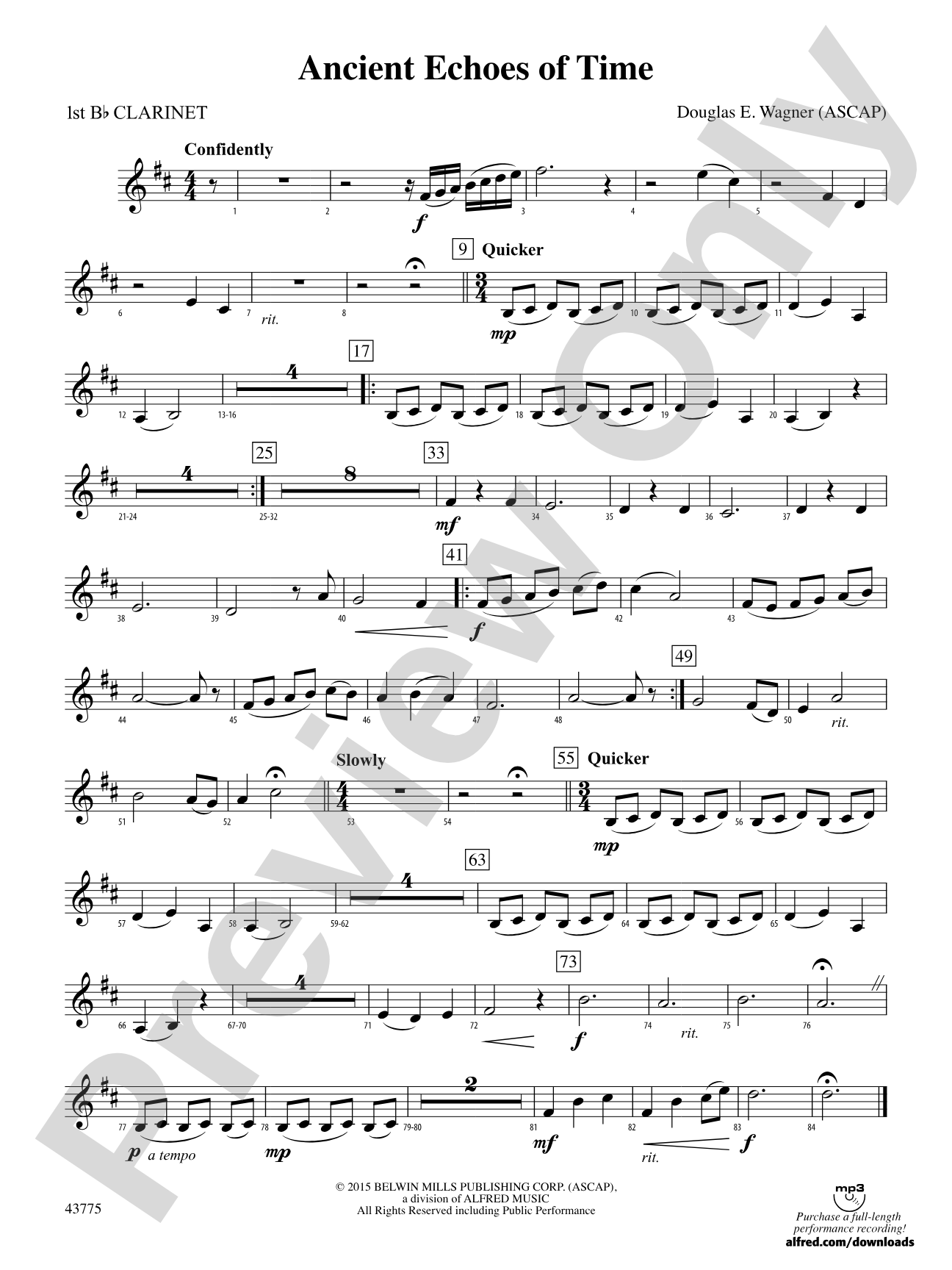 Ancient Echoes of Time: 1st B-flat Clarinet