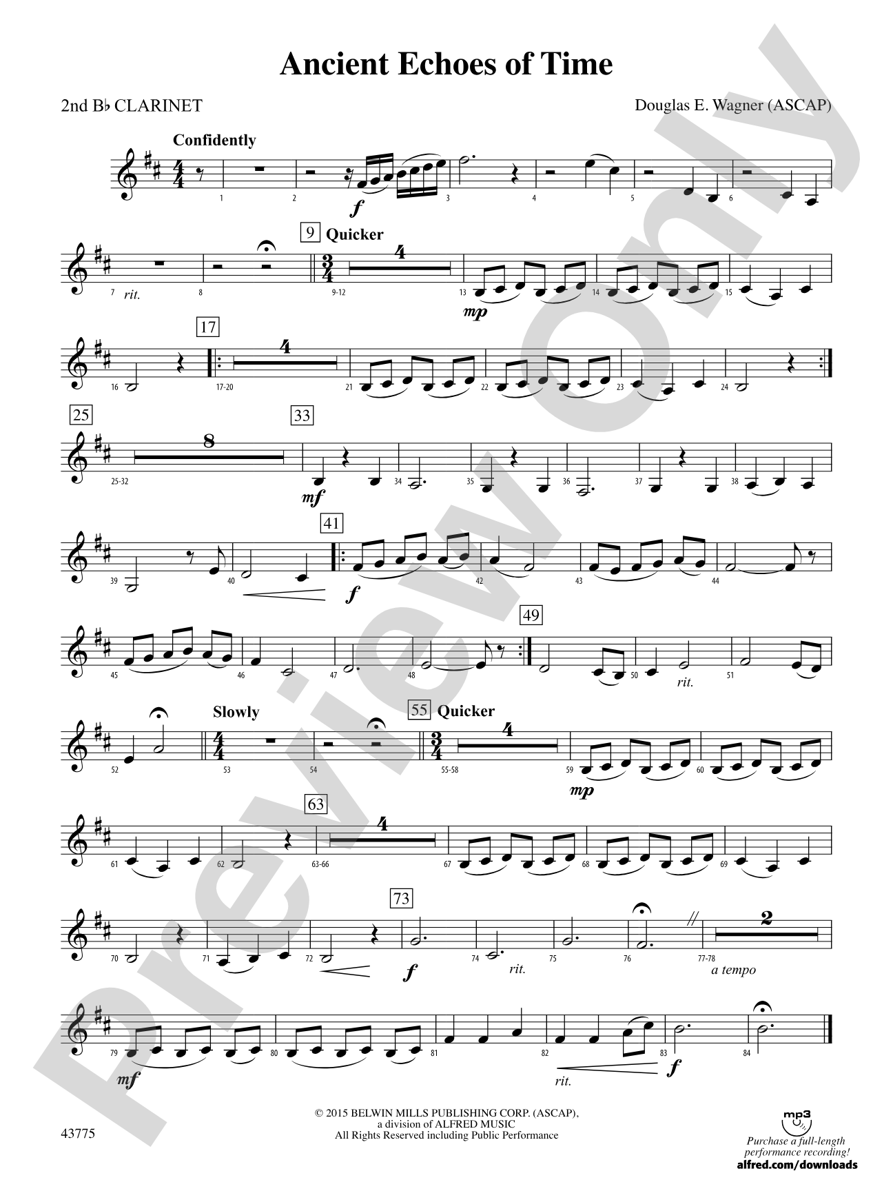 Ancient Echoes of Time: 2nd B-flat Clarinet