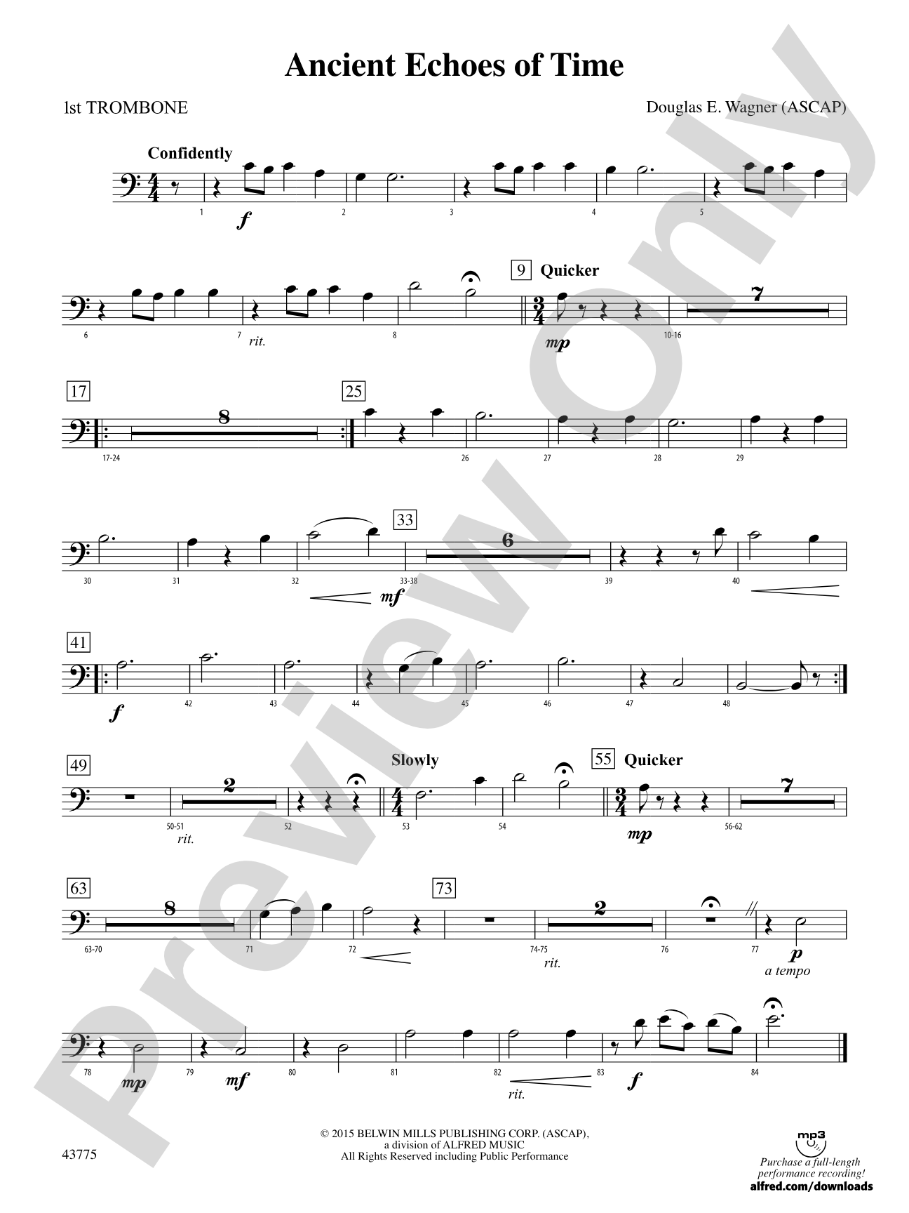 Ancient Echoes of Time: 1st Trombone