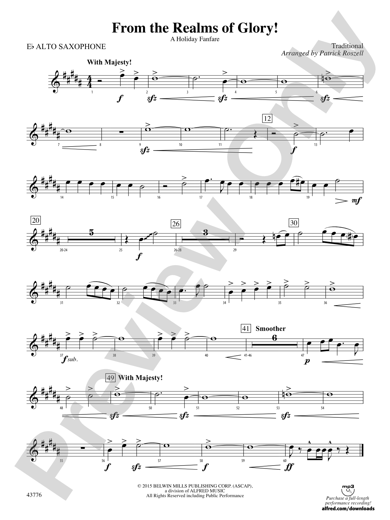 From the Realms of Glory!: E-flat Alto Saxophone