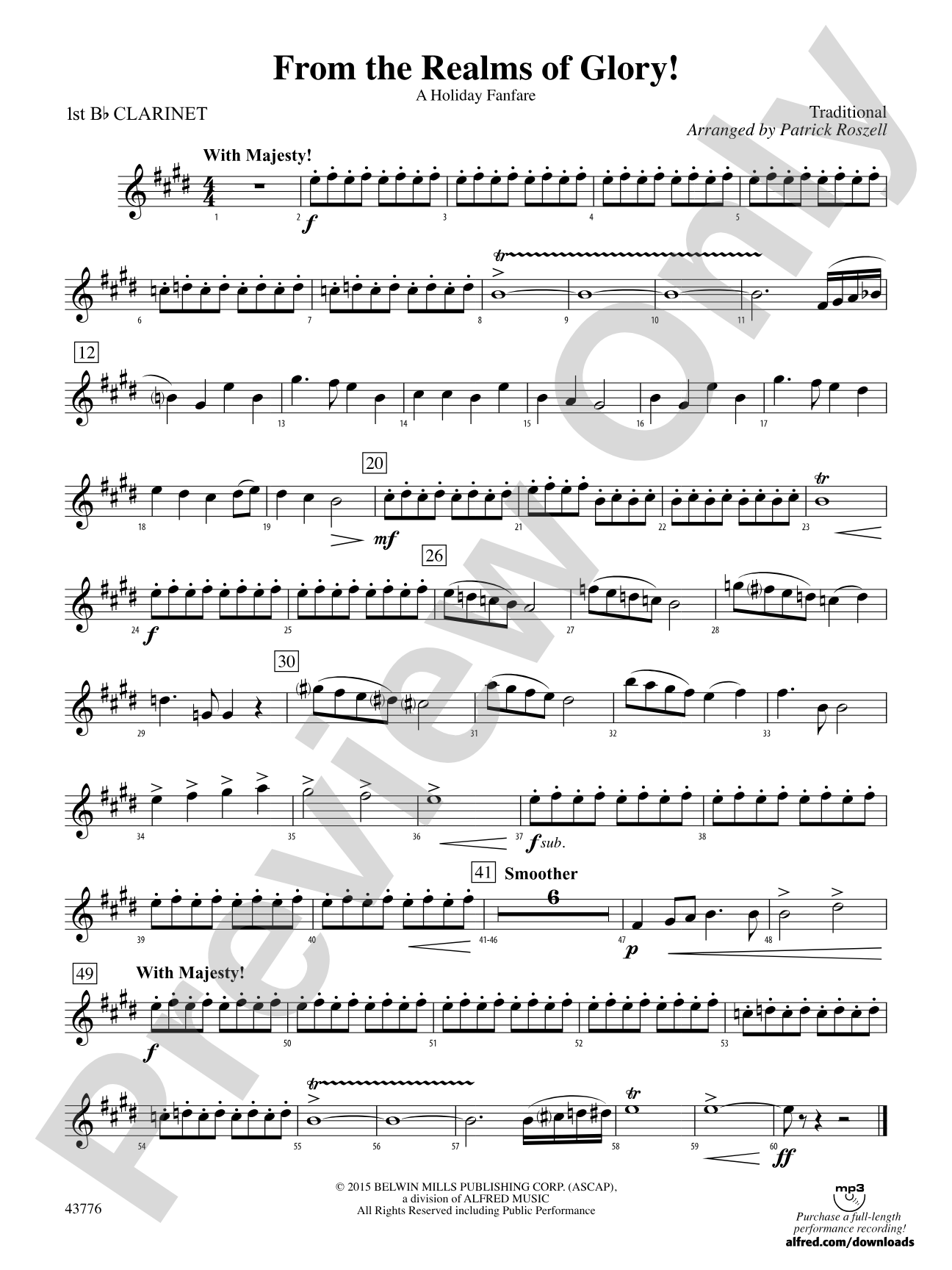From the Realms of Glory!: 1st B-flat Clarinet