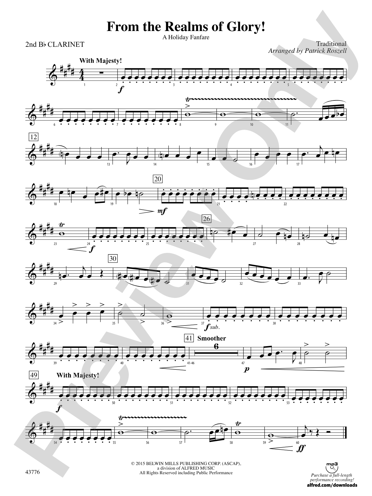 From the Realms of Glory!: 2nd B-flat Clarinet