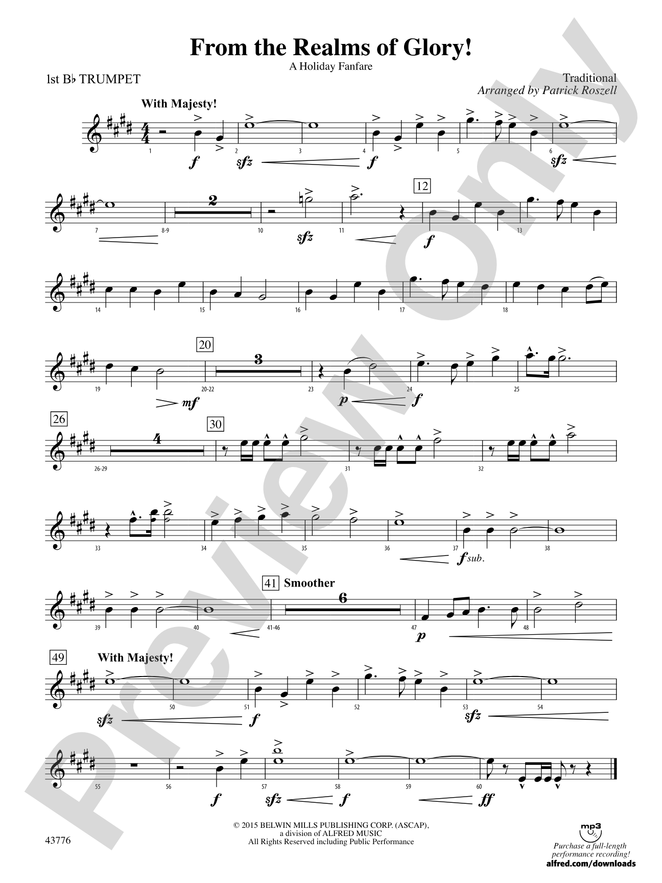 From the Realms of Glory!: 1st B-flat Trumpet