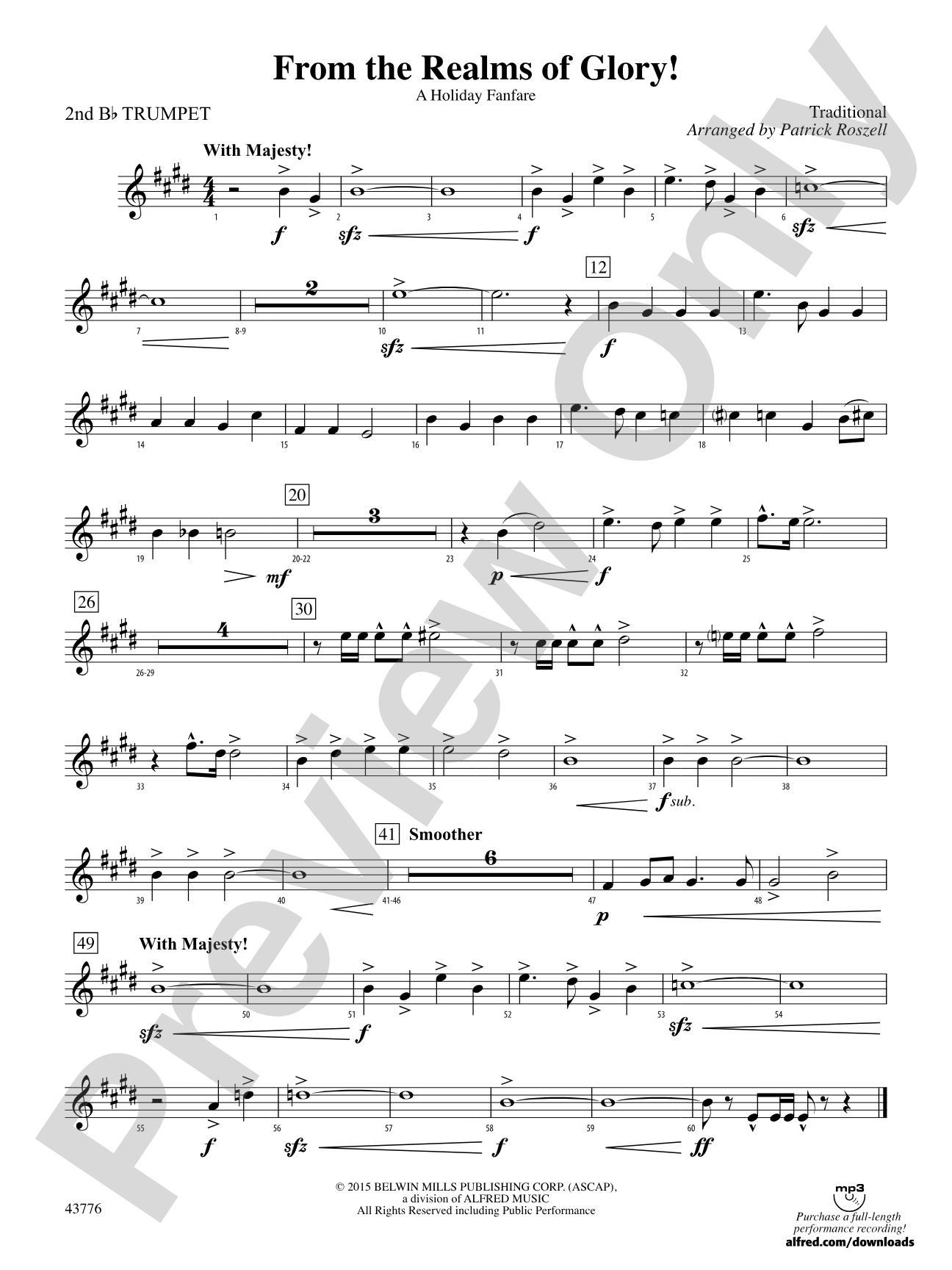 From the Realms of Glory!: 2nd B-flat Trumpet