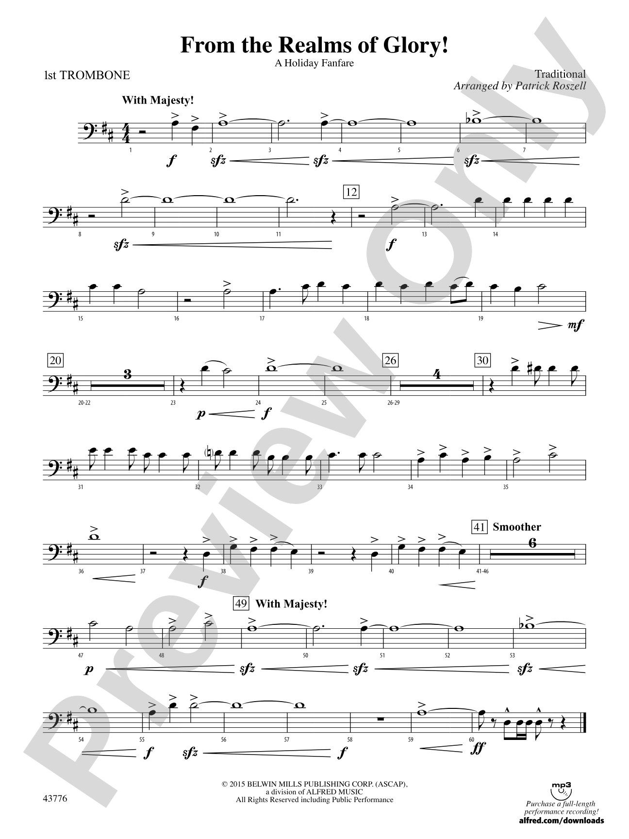 From the Realms of Glory!: 1st Trombone