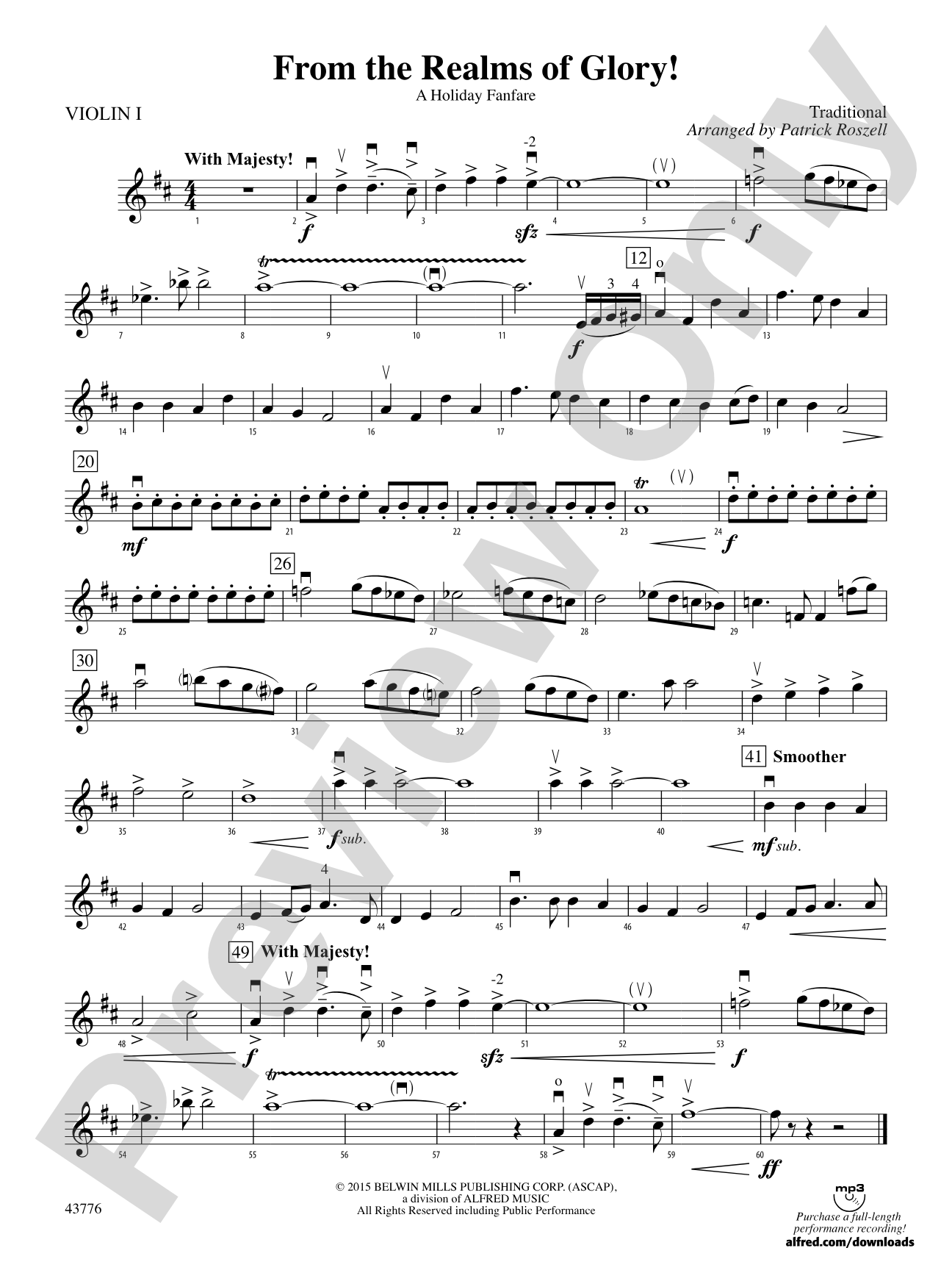 From the Realms of Glory!: 1st Violin
