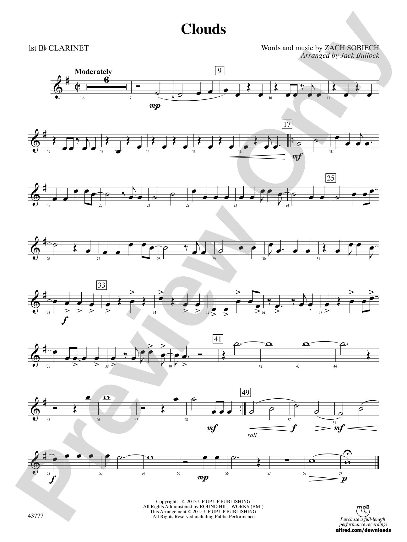 Clouds: 1st B-flat Clarinet