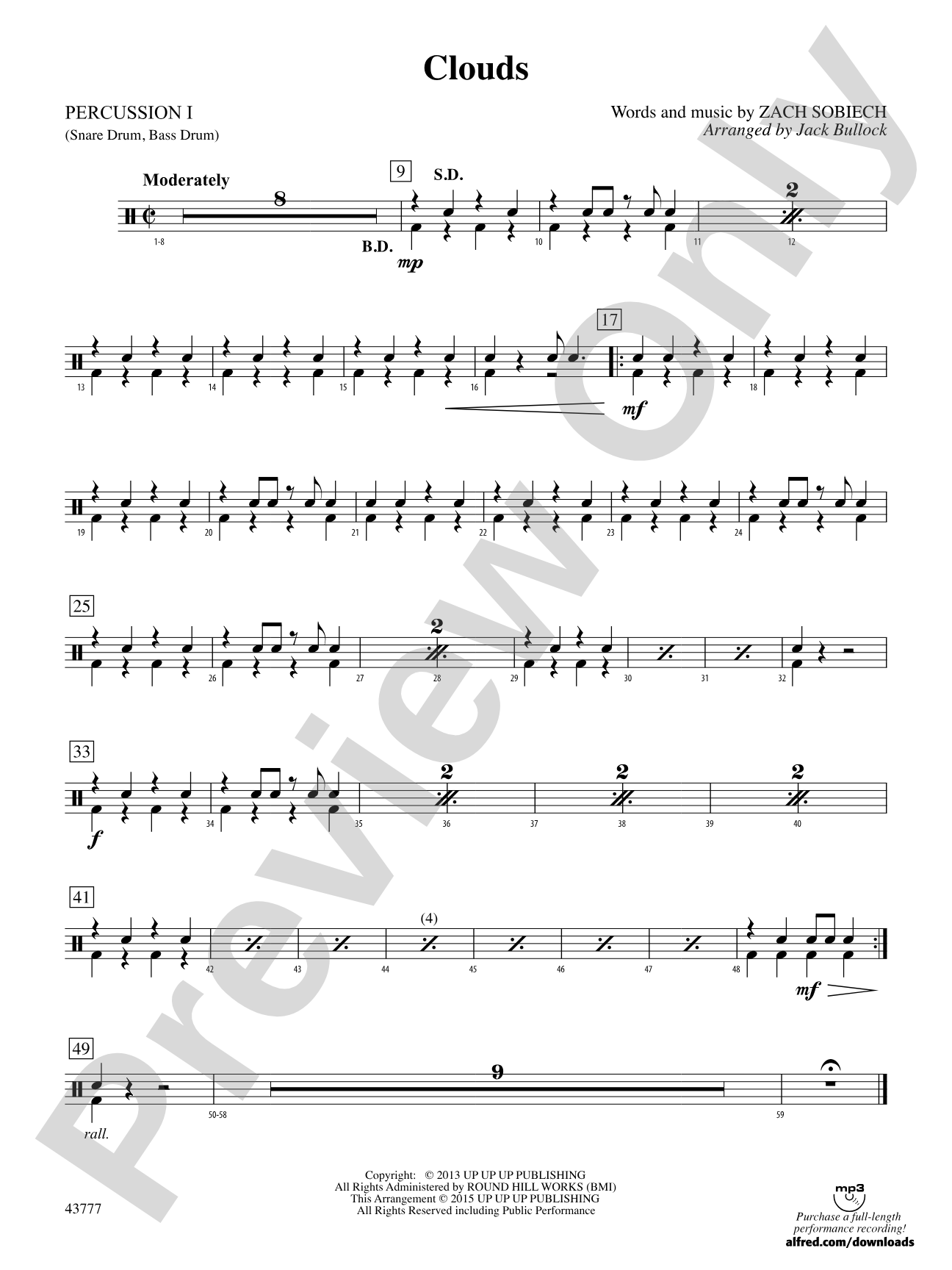 Clouds: 1st Percussion