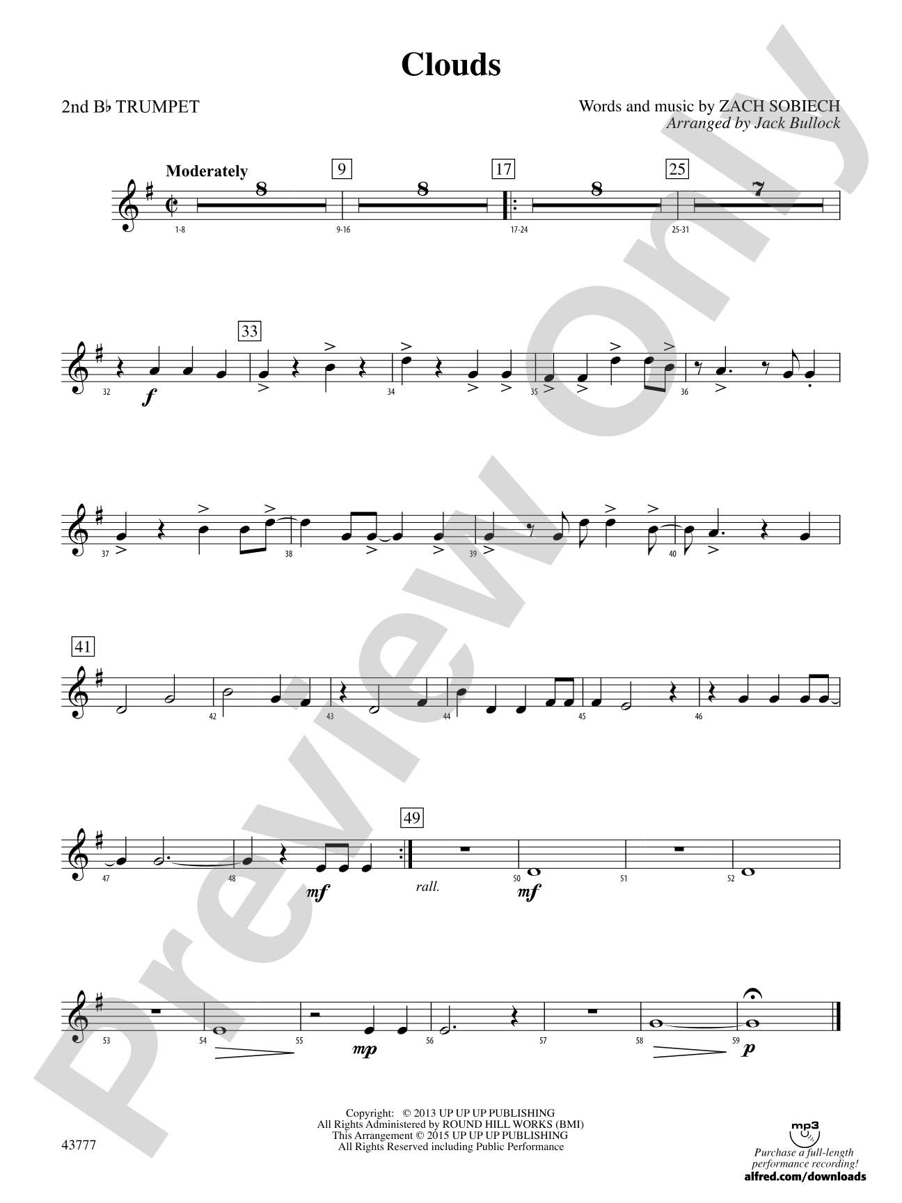 Clouds: 2nd B-flat Trumpet