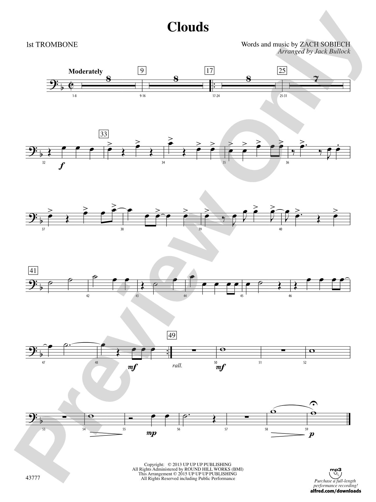 Clouds: 1st Trombone