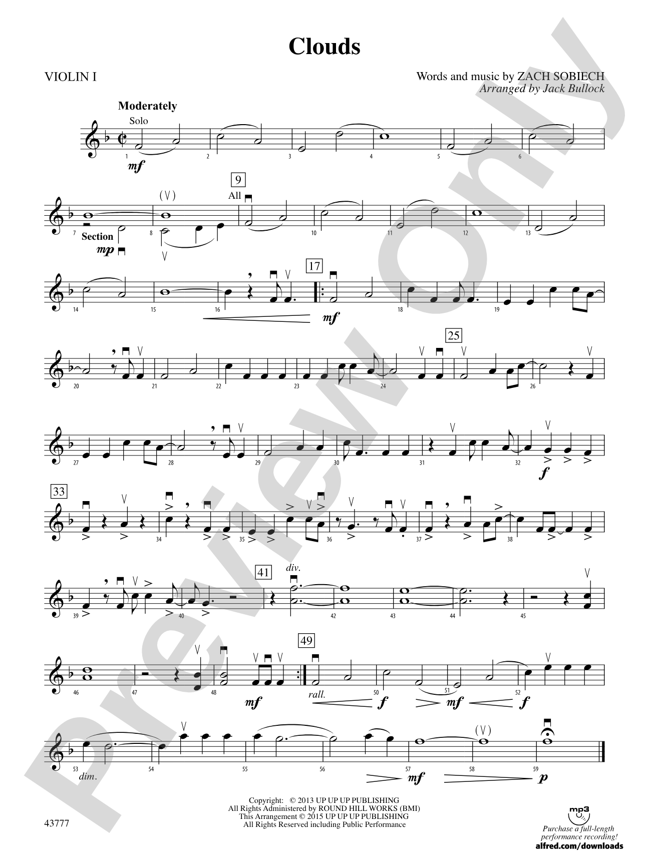 Clouds: 1st Violin