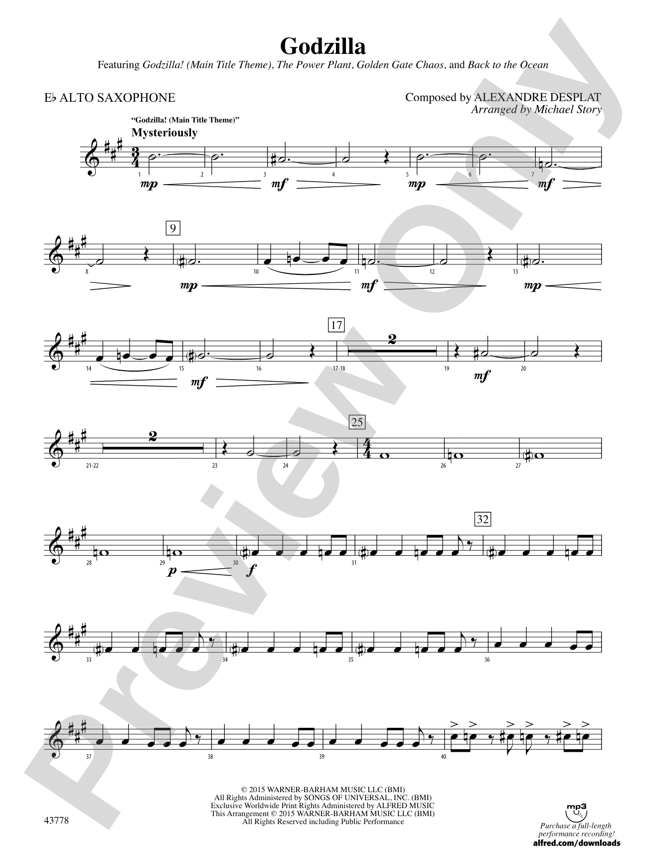 Godzilla: E-flat Alto Saxophone
