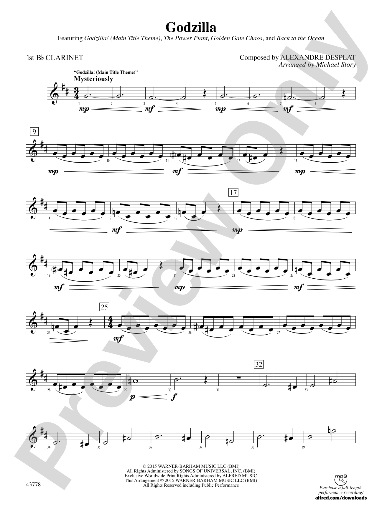 Godzilla: 1st B-flat Clarinet