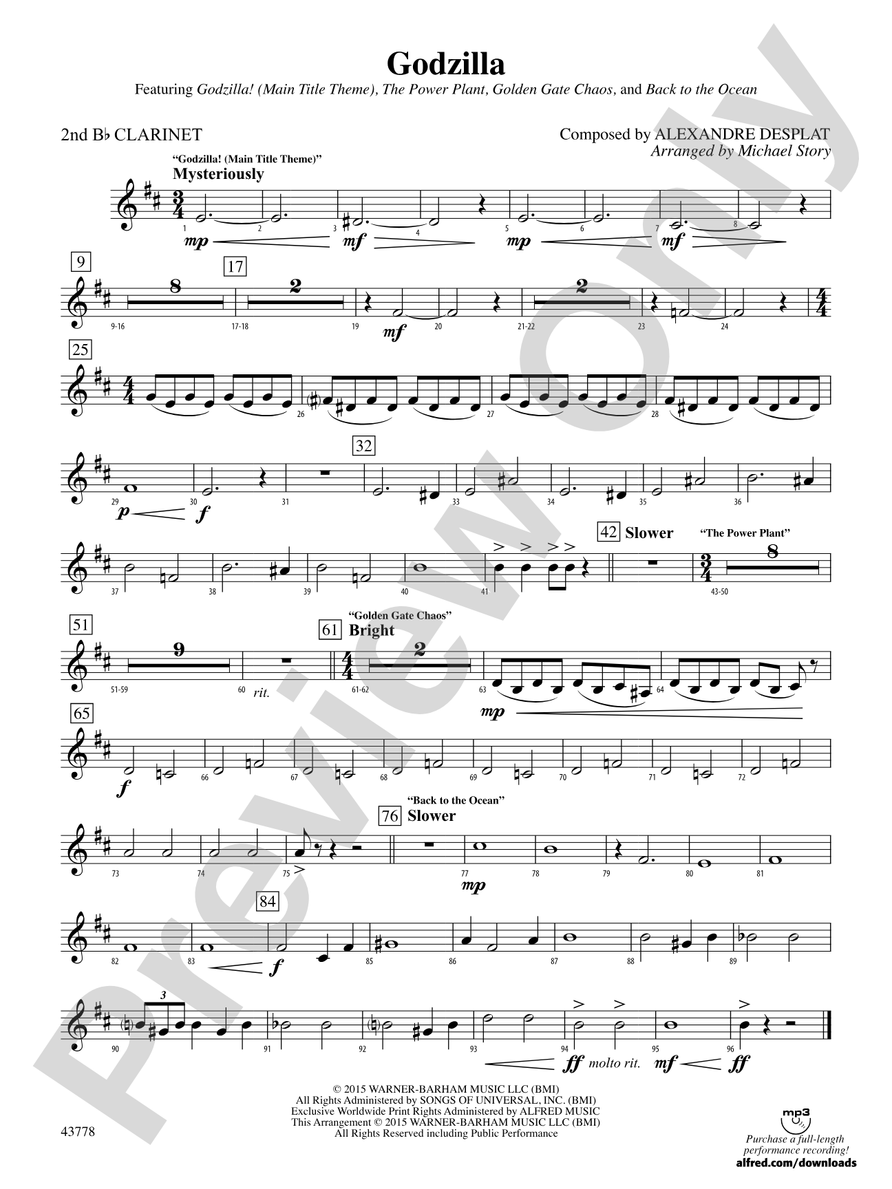 Godzilla: 2nd B-flat Clarinet