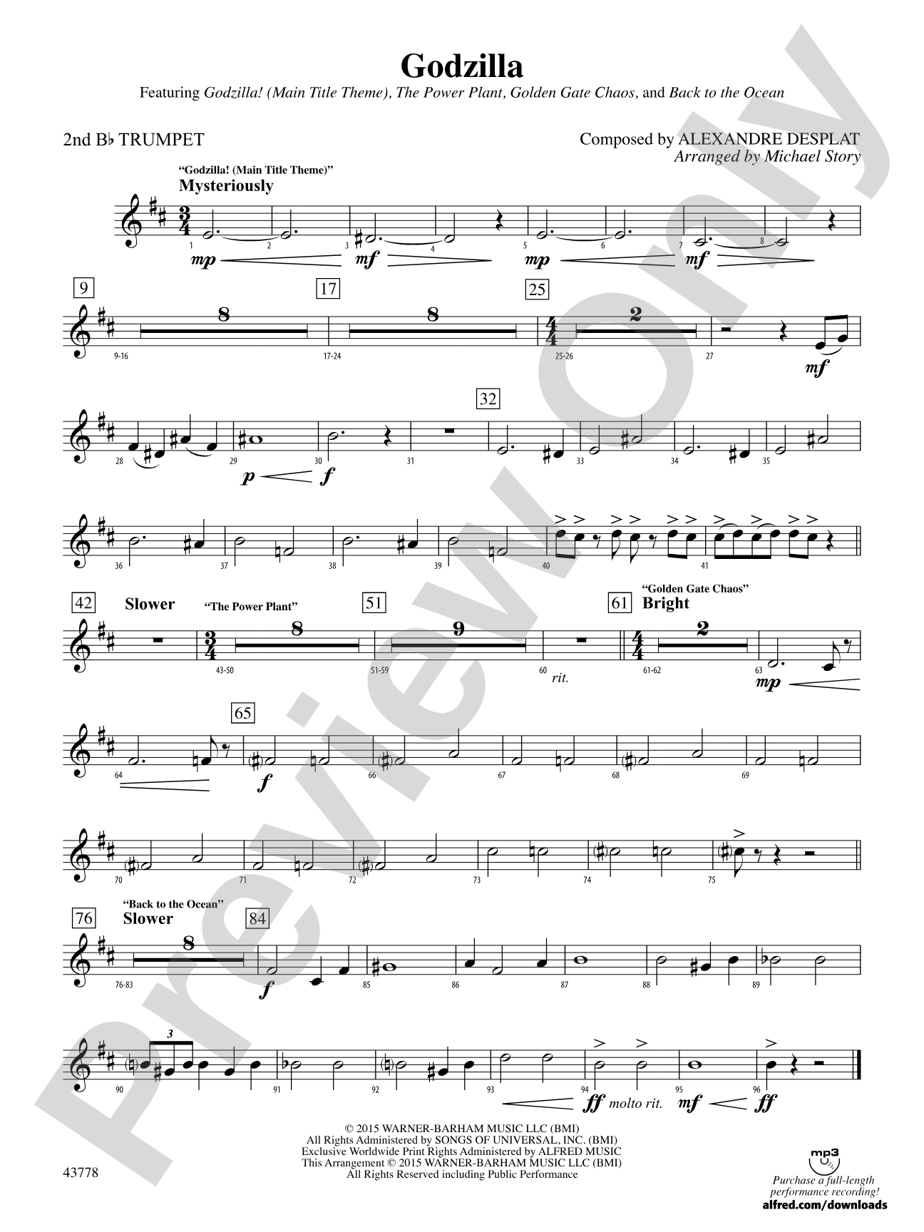 Godzilla: 2nd B-flat Trumpet