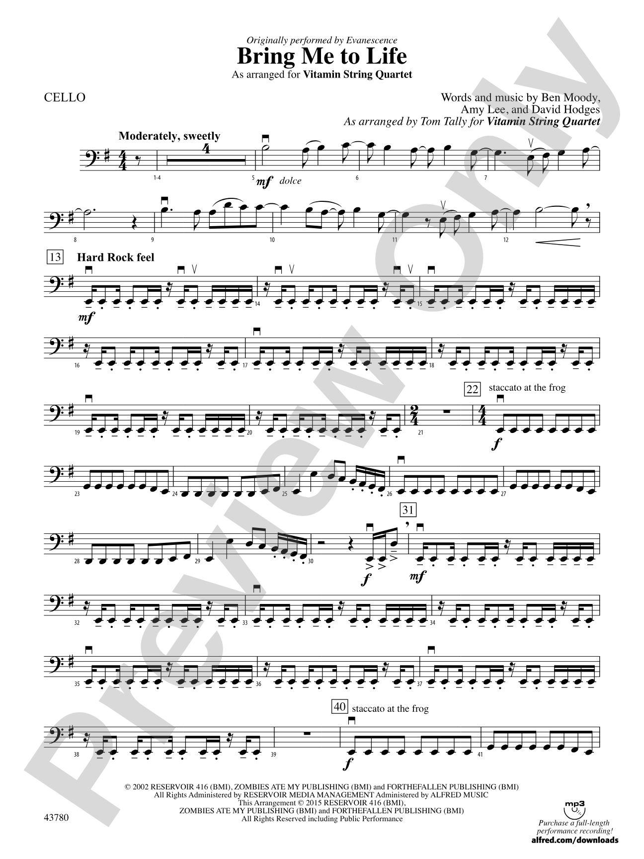 Bring Me to Life: Cello