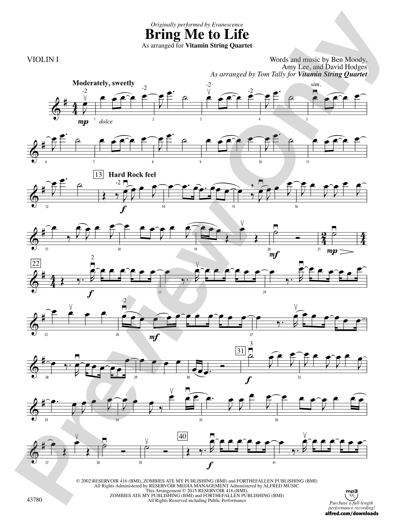 Bring Me to Life: 1st Violin
