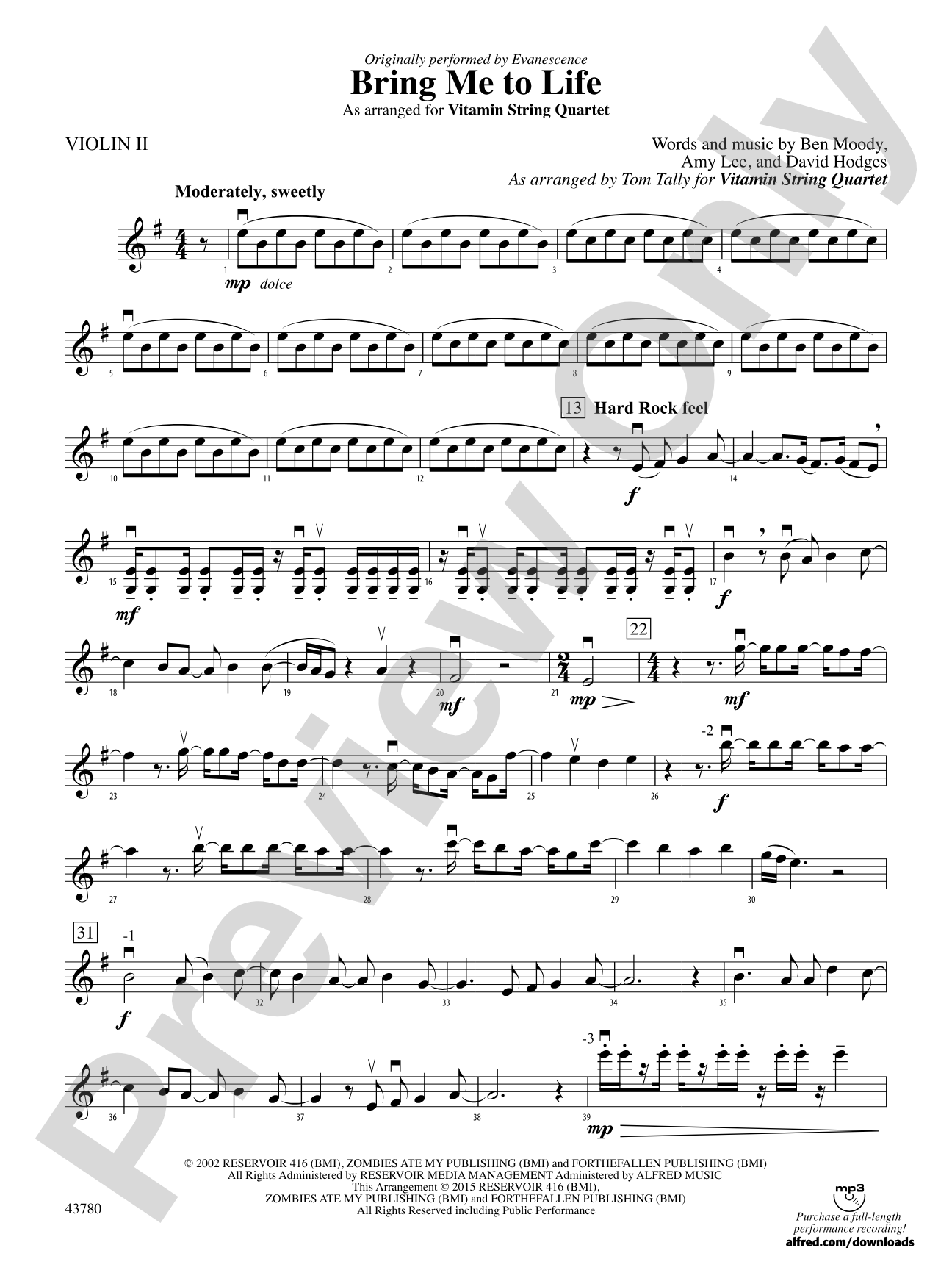 Bring Me to Life: 2nd Violin