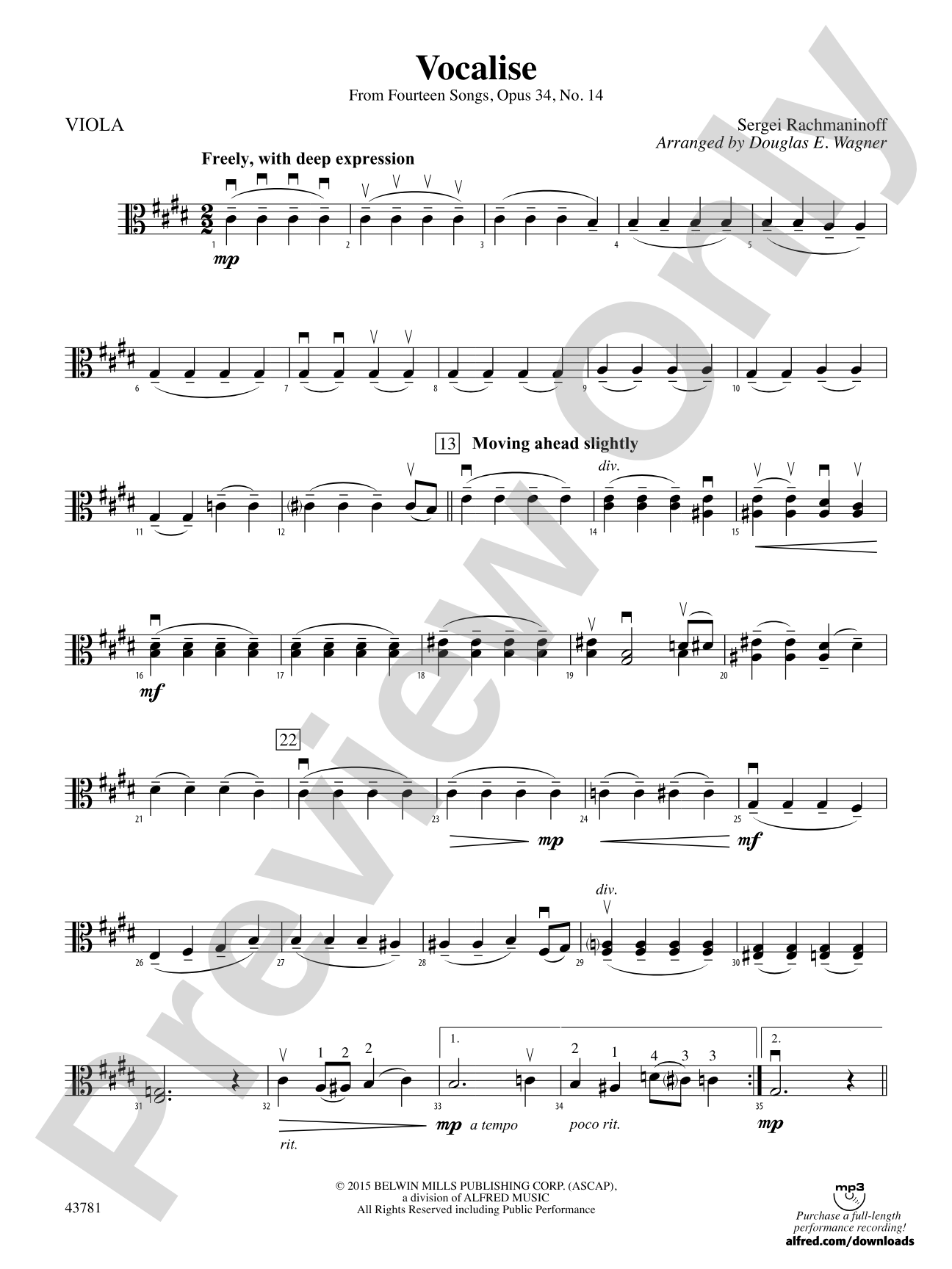 Vocalise: Viola