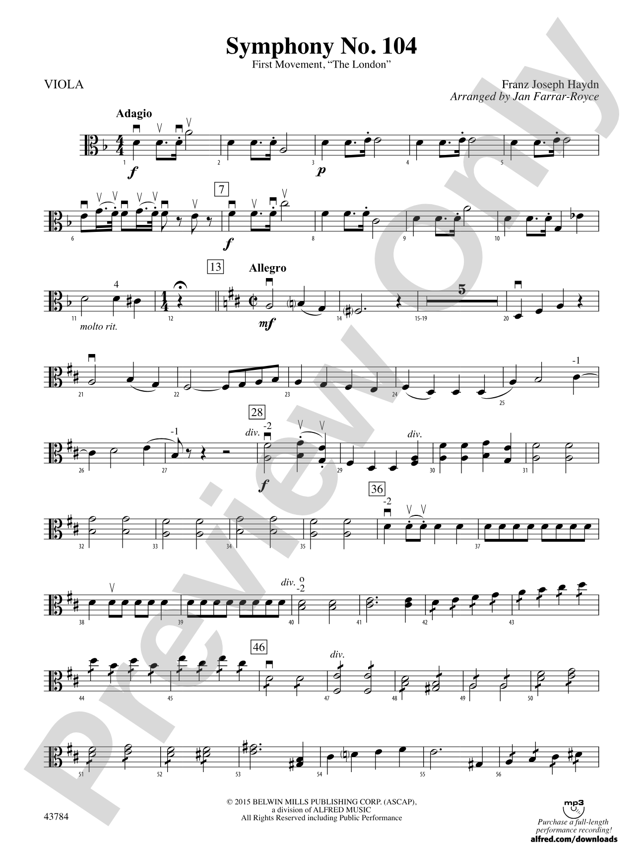 Symphony No. 104: Viola
