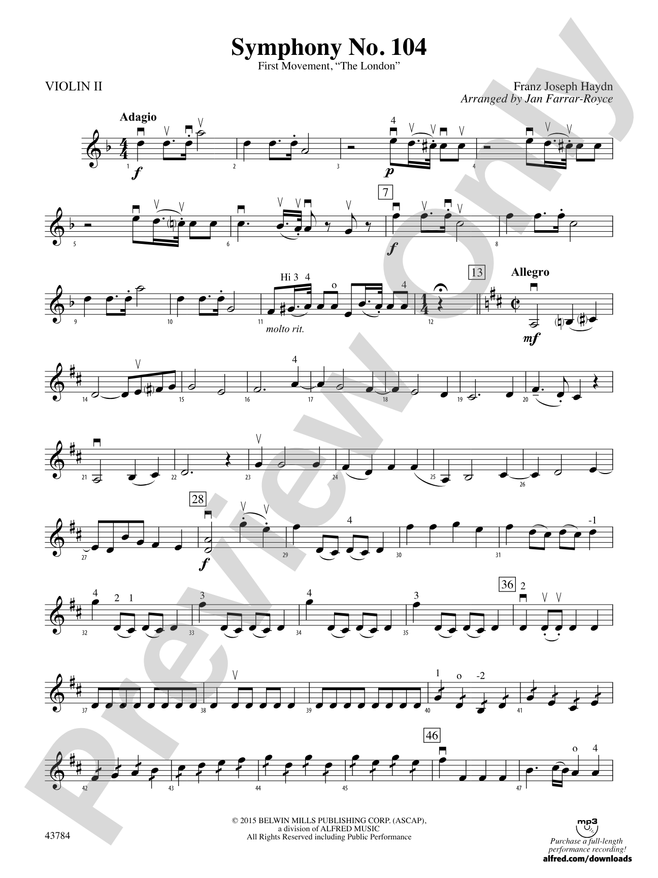 Symphony No. 104: 2nd Violin