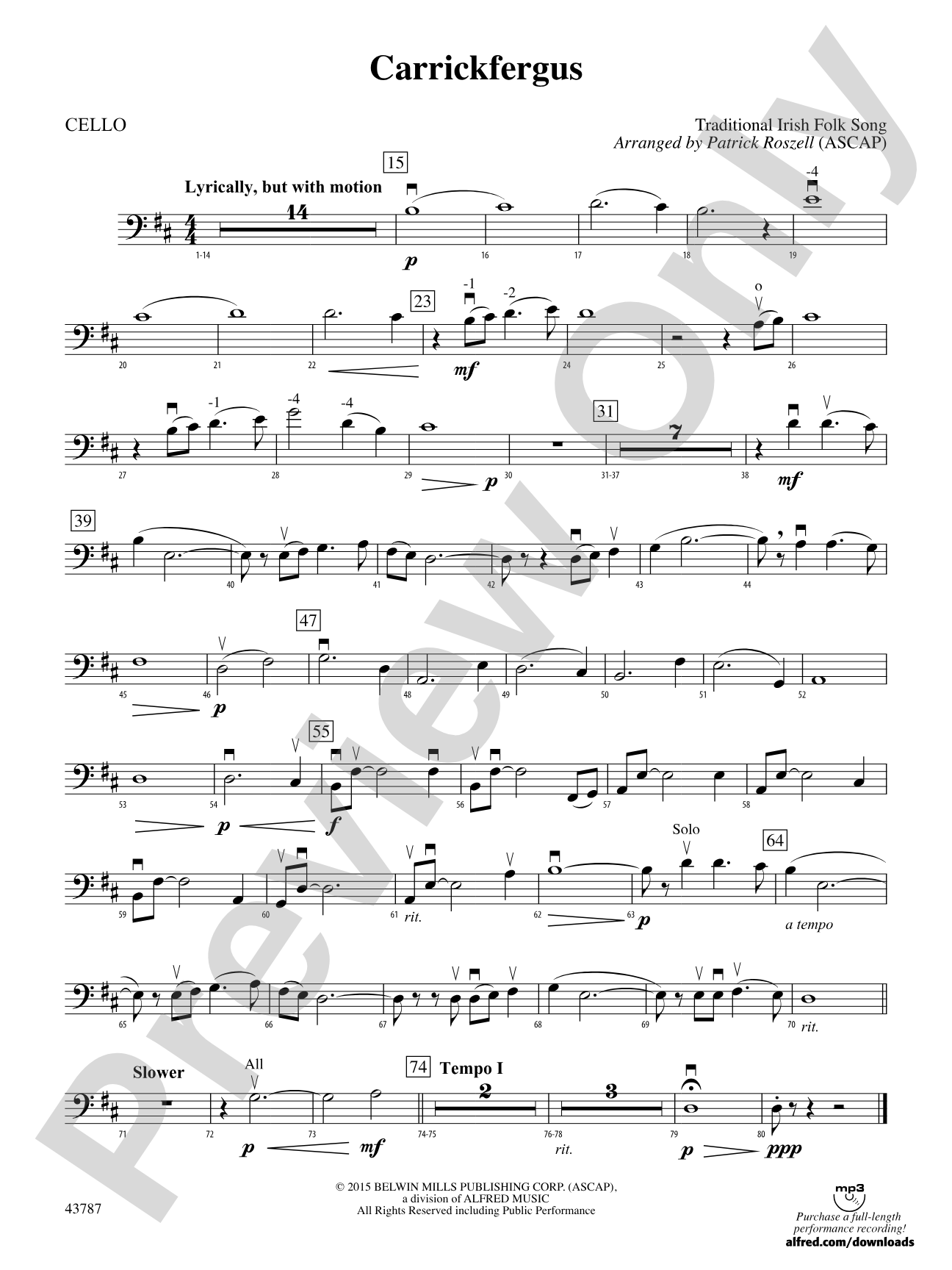 Carrickfergus: Cello