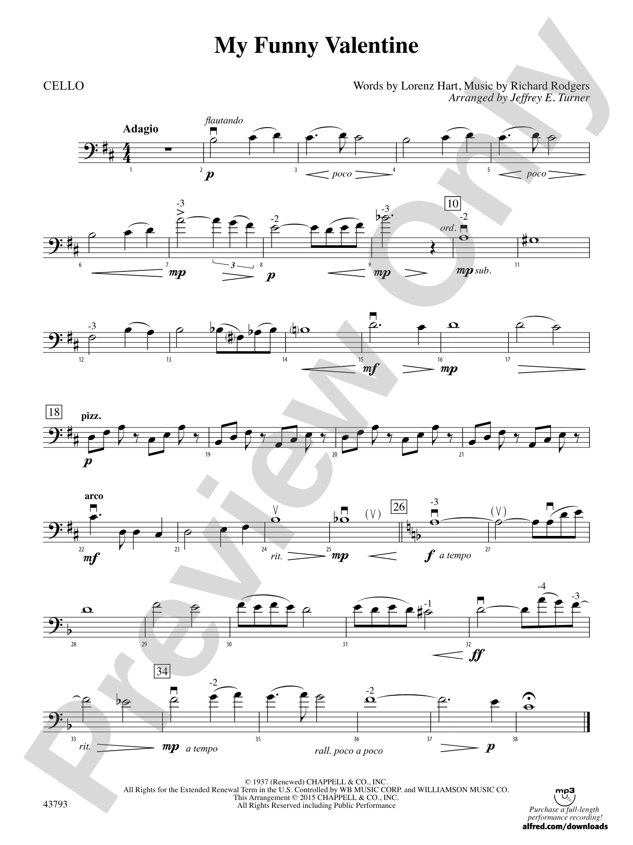 My Funny Valentine: Cello