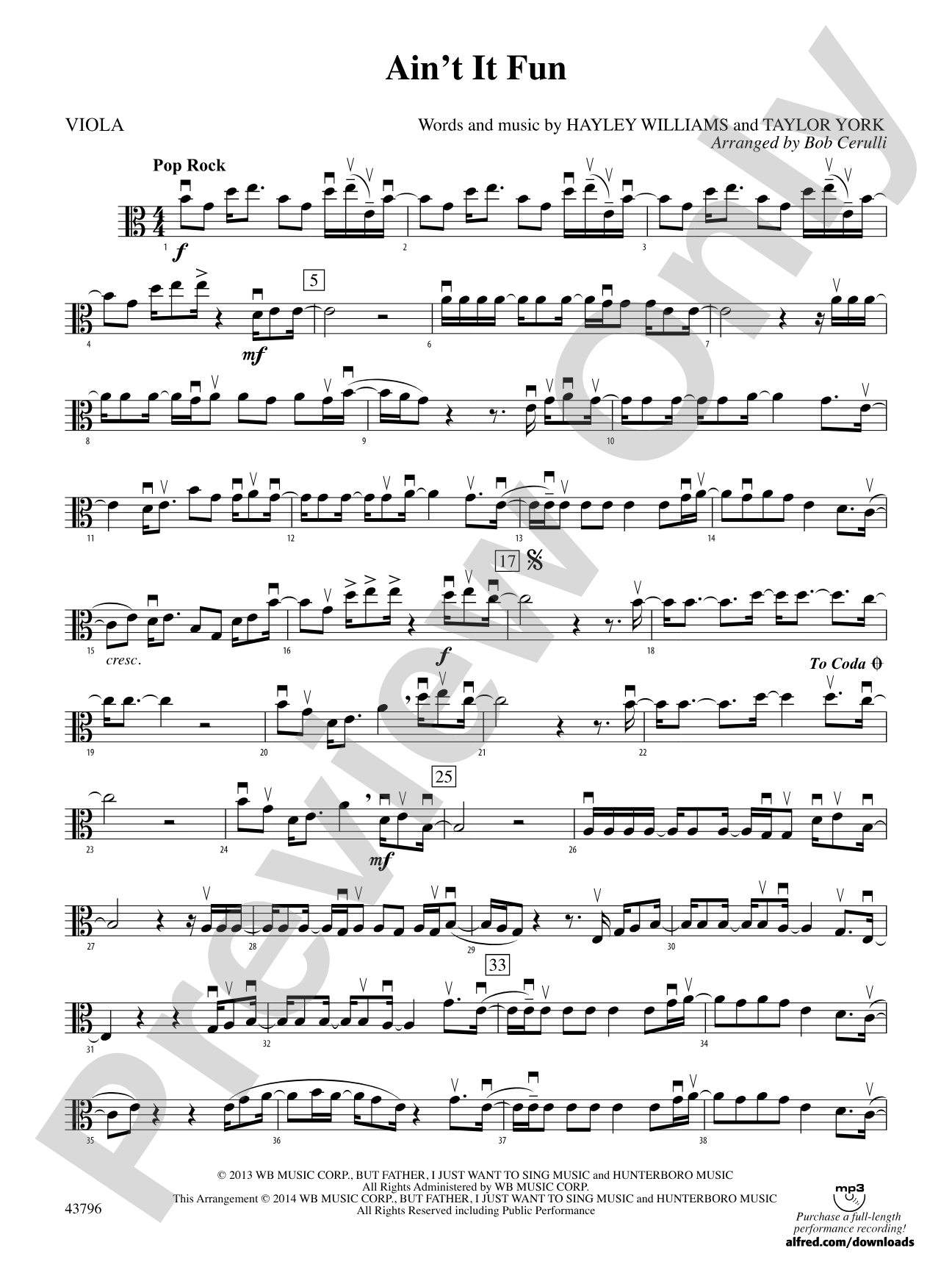 Ain't It Fun: Viola