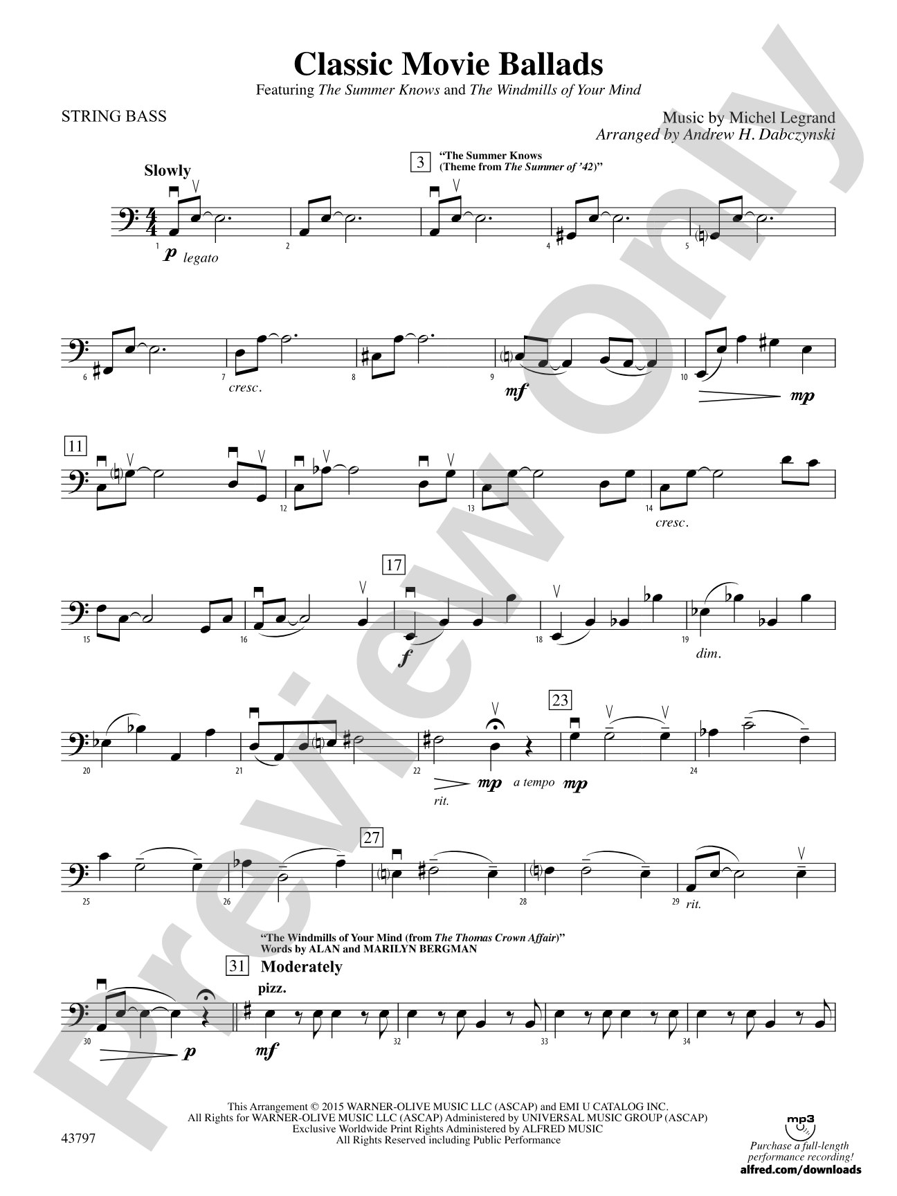 Classic Movie Ballads: String Bass