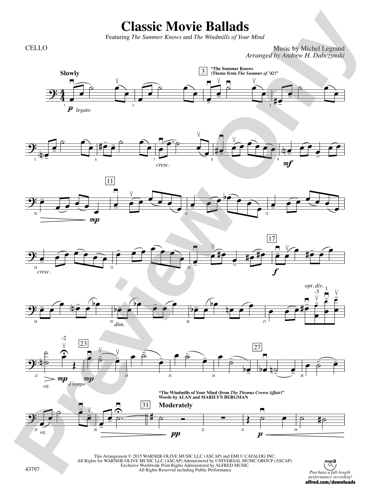 Classic Movie Ballads: Cello